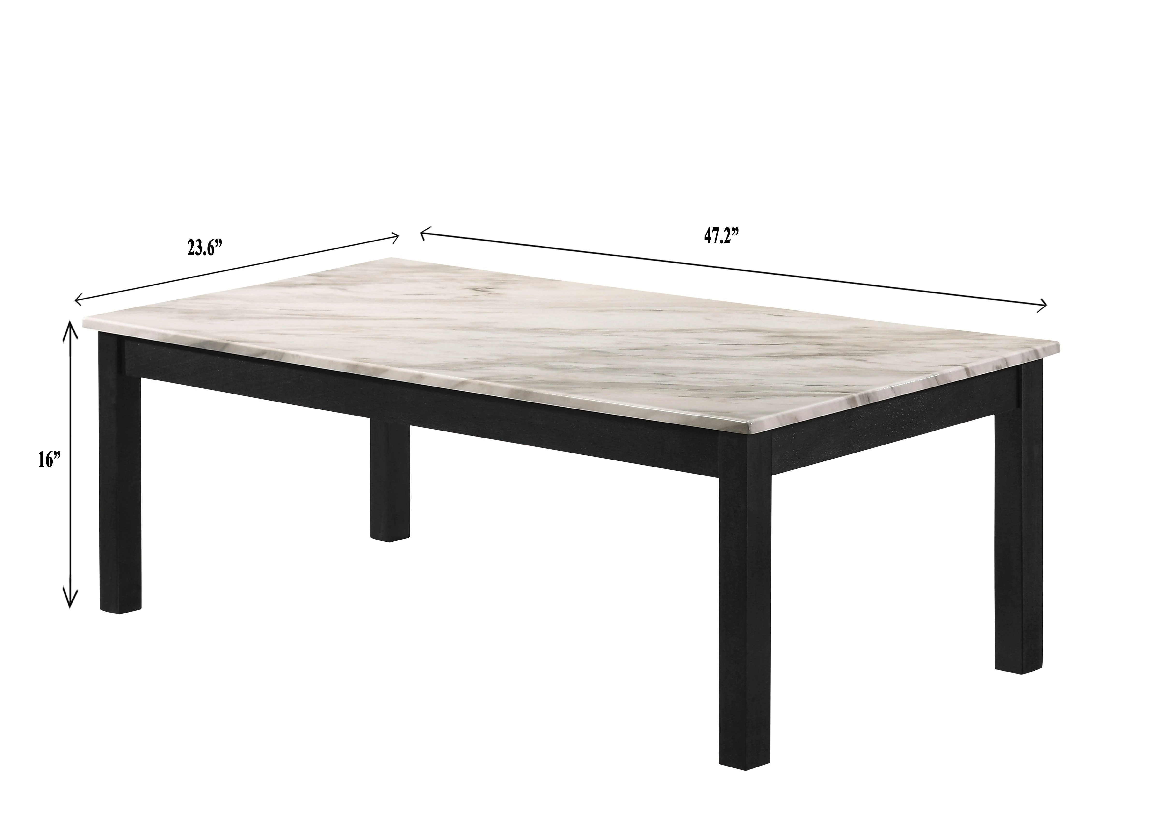 Thurner Black White Marble Top Cocktail Coffee Table - Image 3