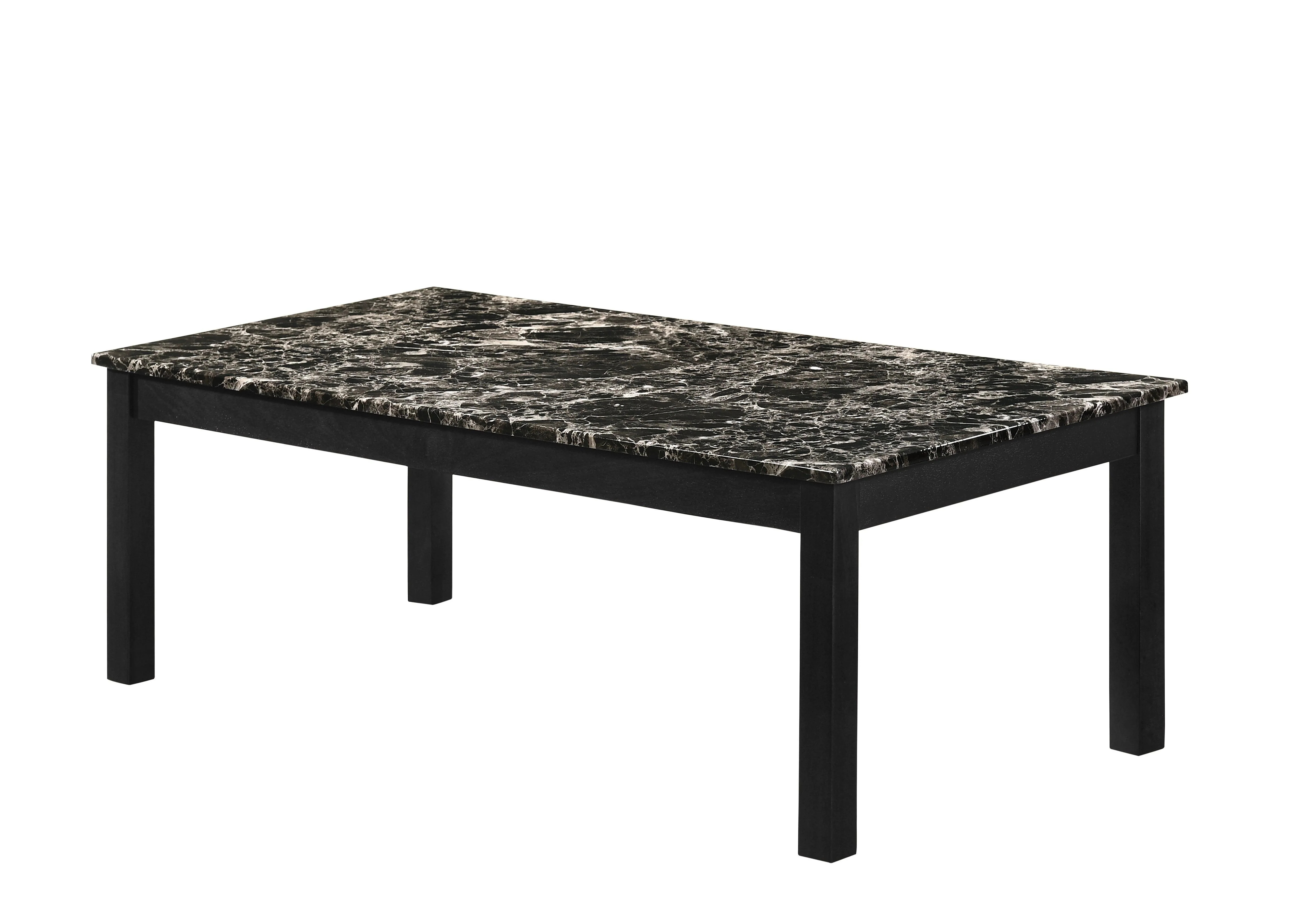 Thurner Marble Black 3-Piece Coffee Table Set Black Marble Top - Image 2