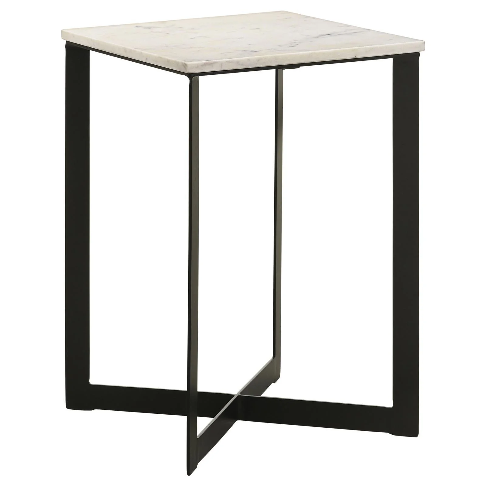Tobin Square Marble Top End Table White Black - Image 1