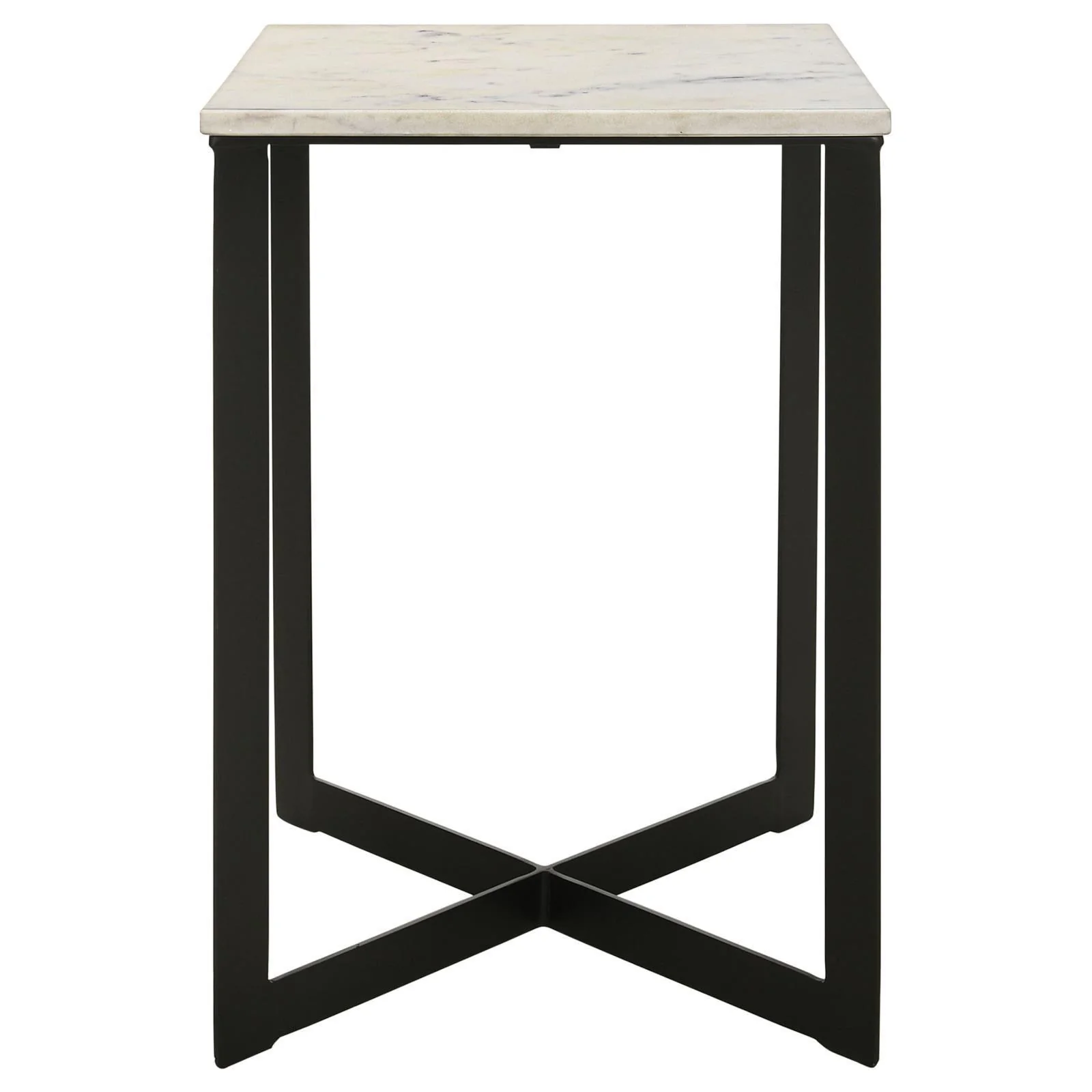 Tobin Square Marble Top End Table White Black - Image 3