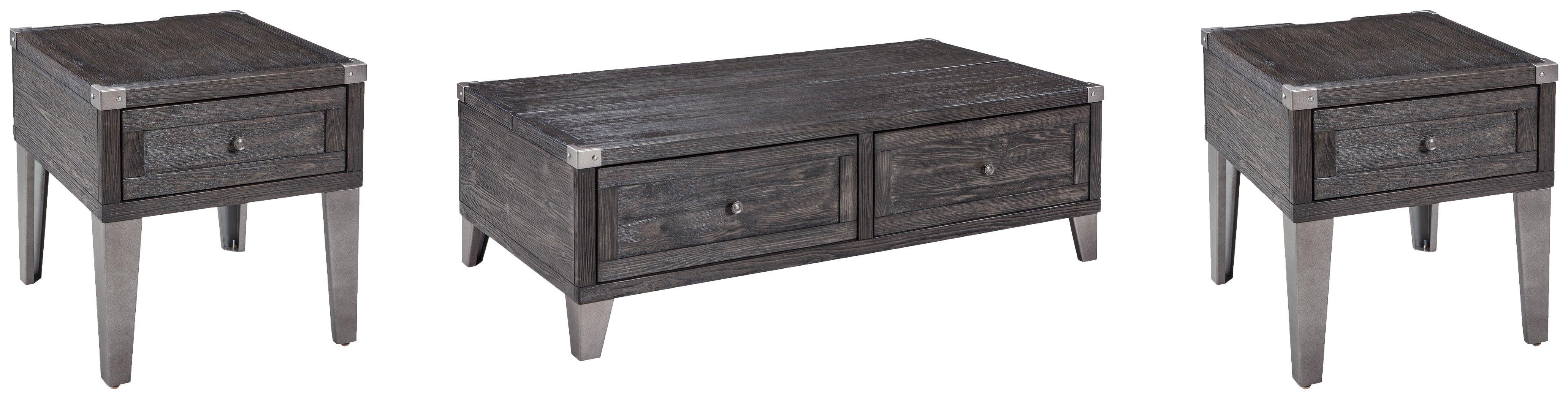 Todoe Dark Gray Coffee Table With 2 End Tables - Image 2