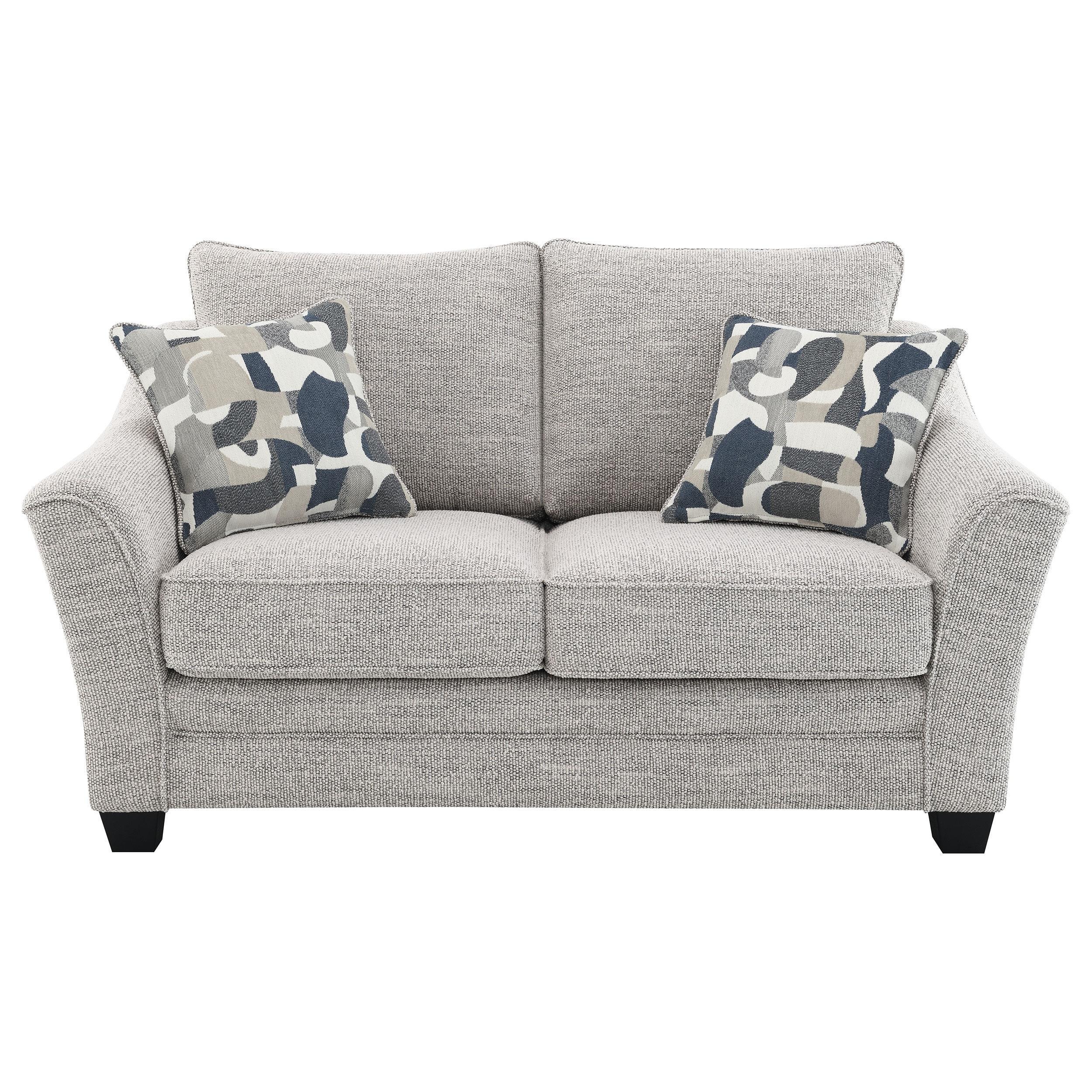 Tomkins Boucle Upholstered Loveseat Light Grey - Image 2