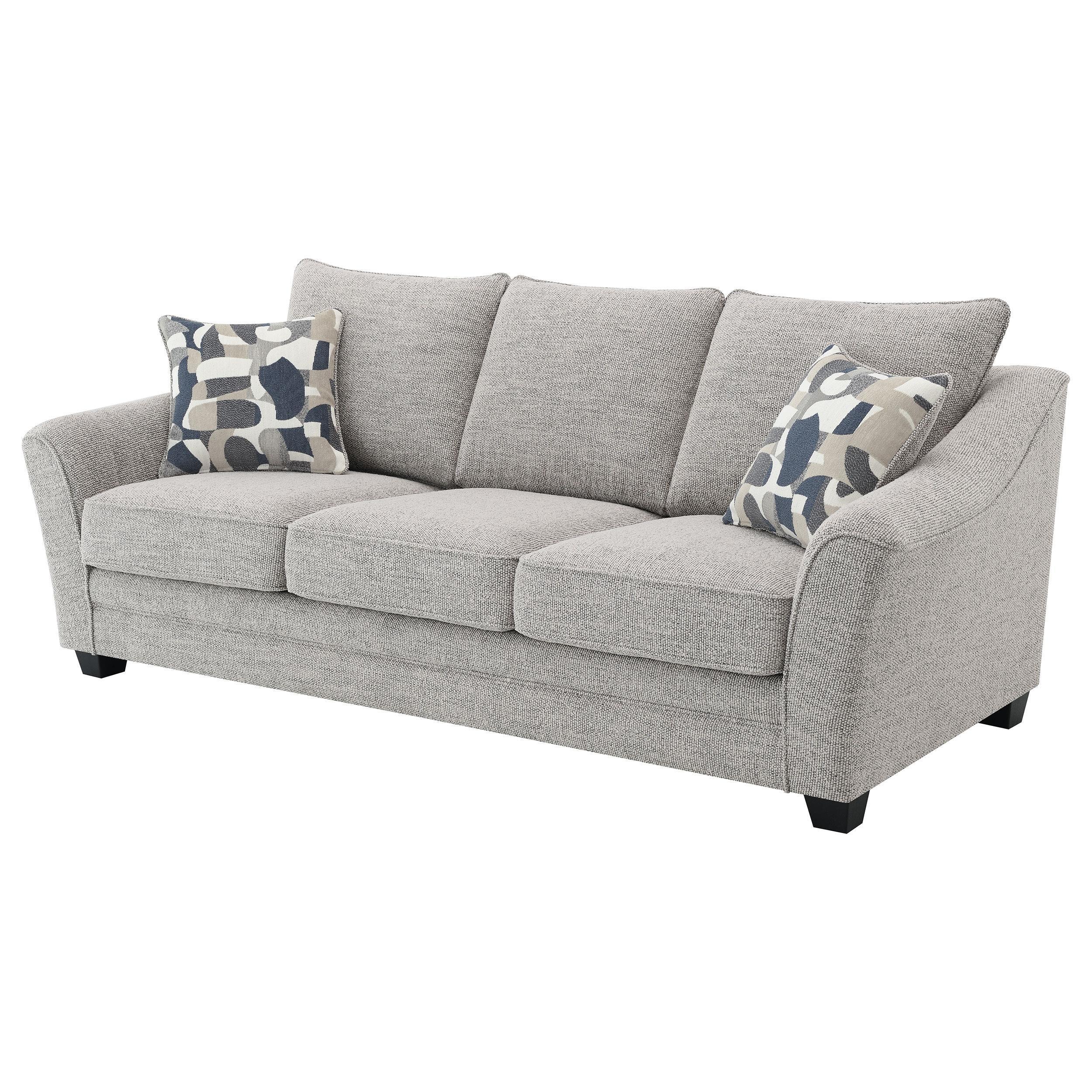 Tomkins Boucle Upholstered Sofa Light Grey - Image 3