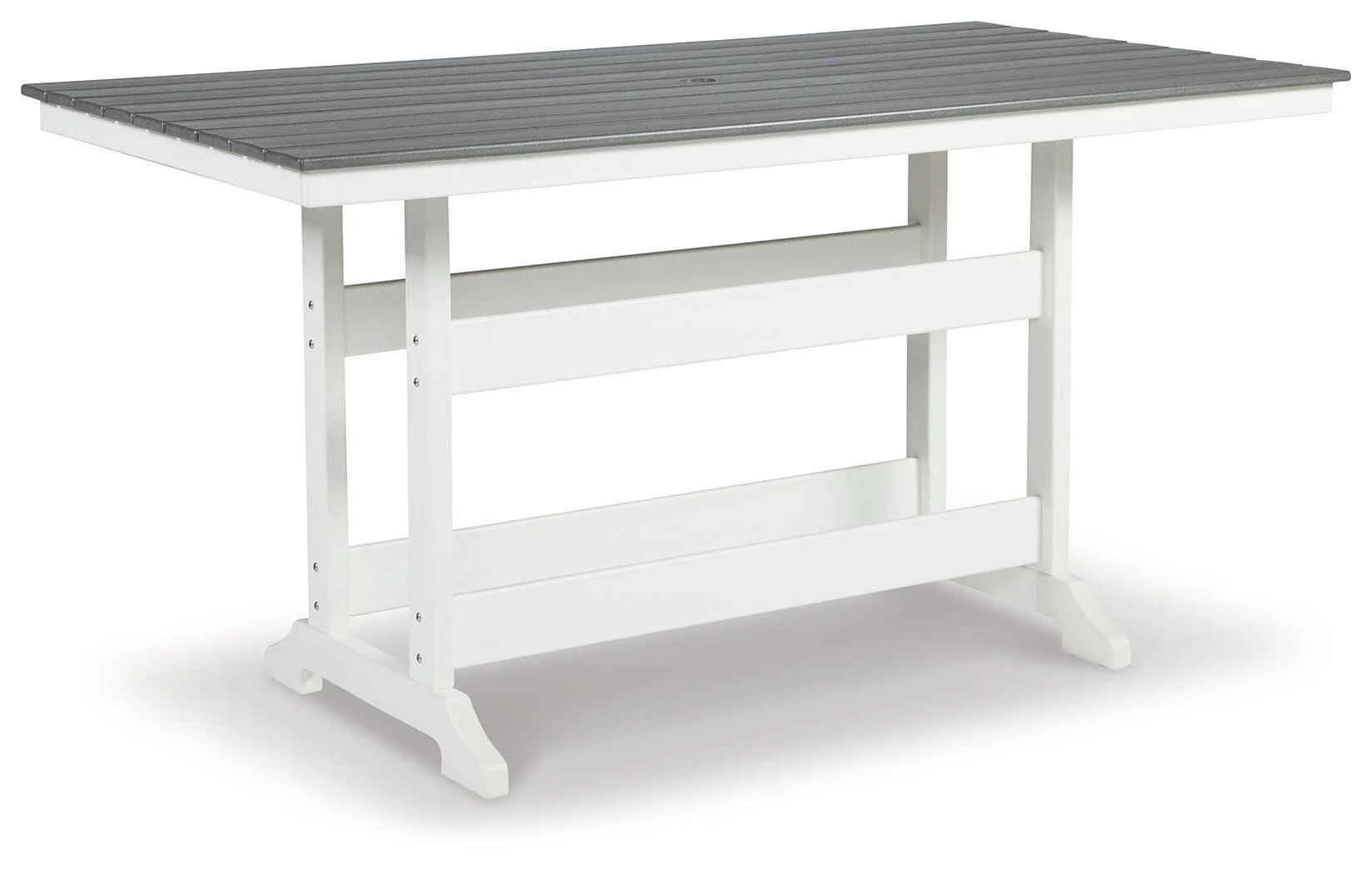 Transville Gray White Outdoor Counter Height Dining Table And 4 Barstools - Image 2