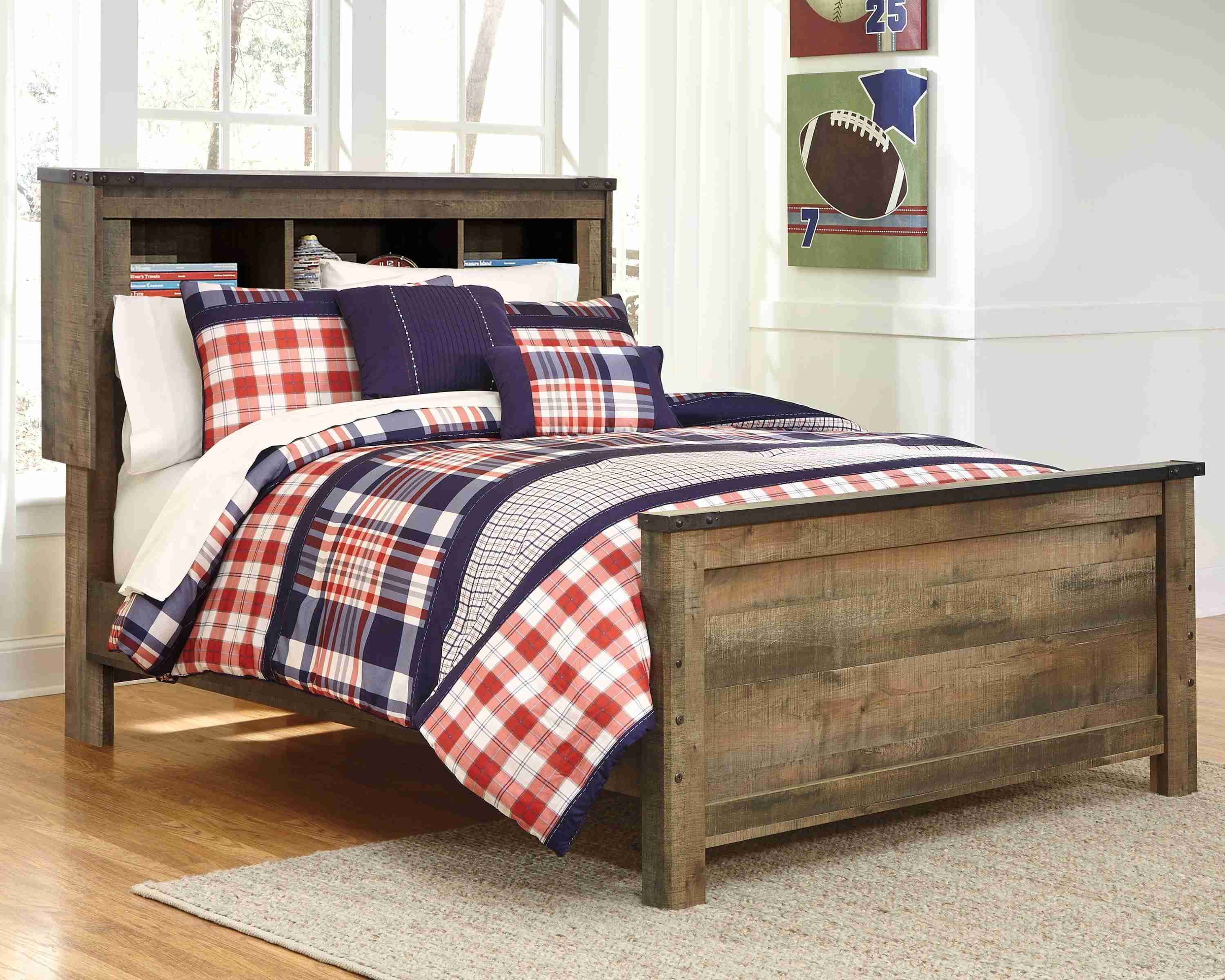 Trinell Brown Full Bookcase Panel Bed - Image 3