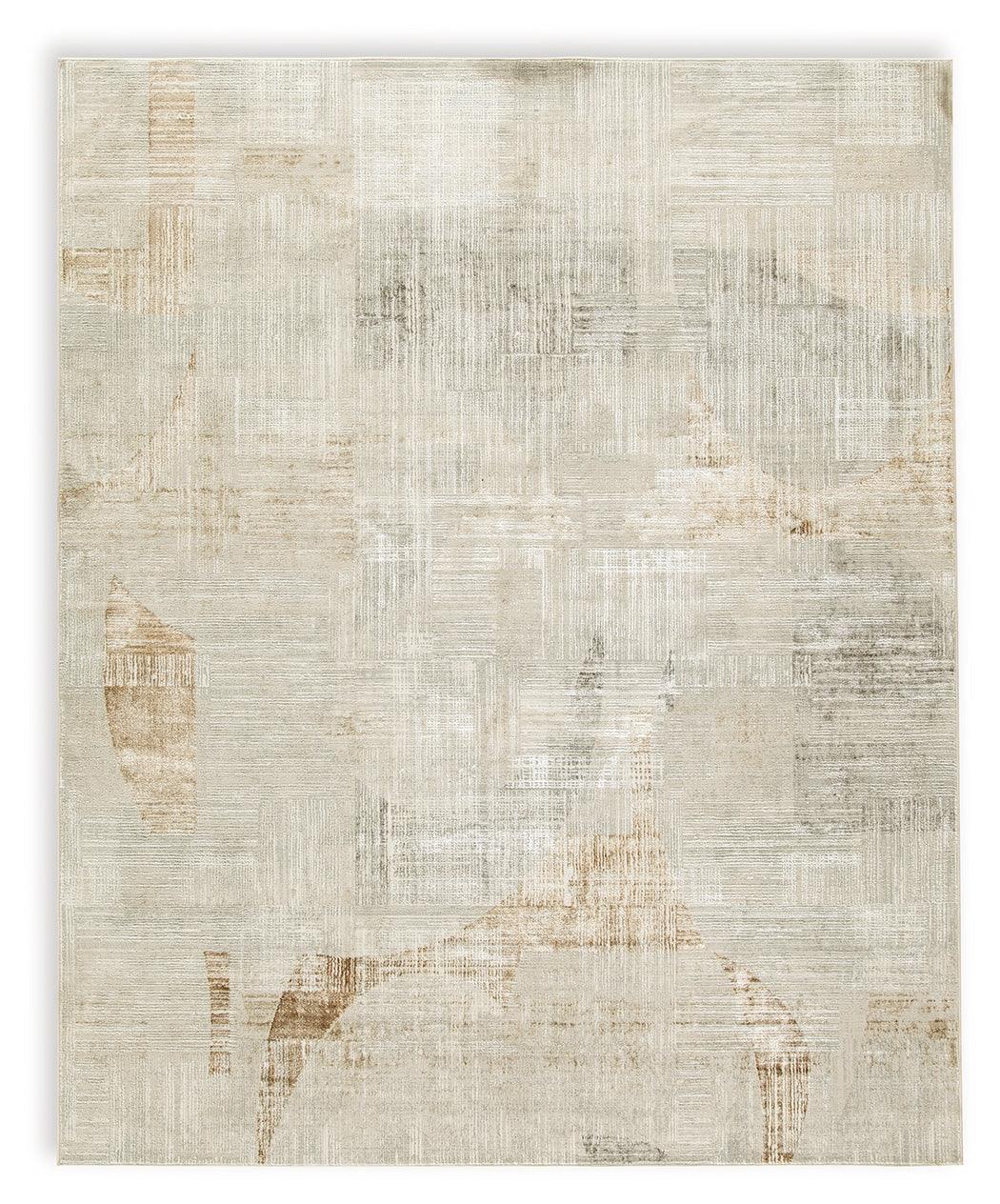 Truward Linen Gray Caramel Large Rug - Image 2