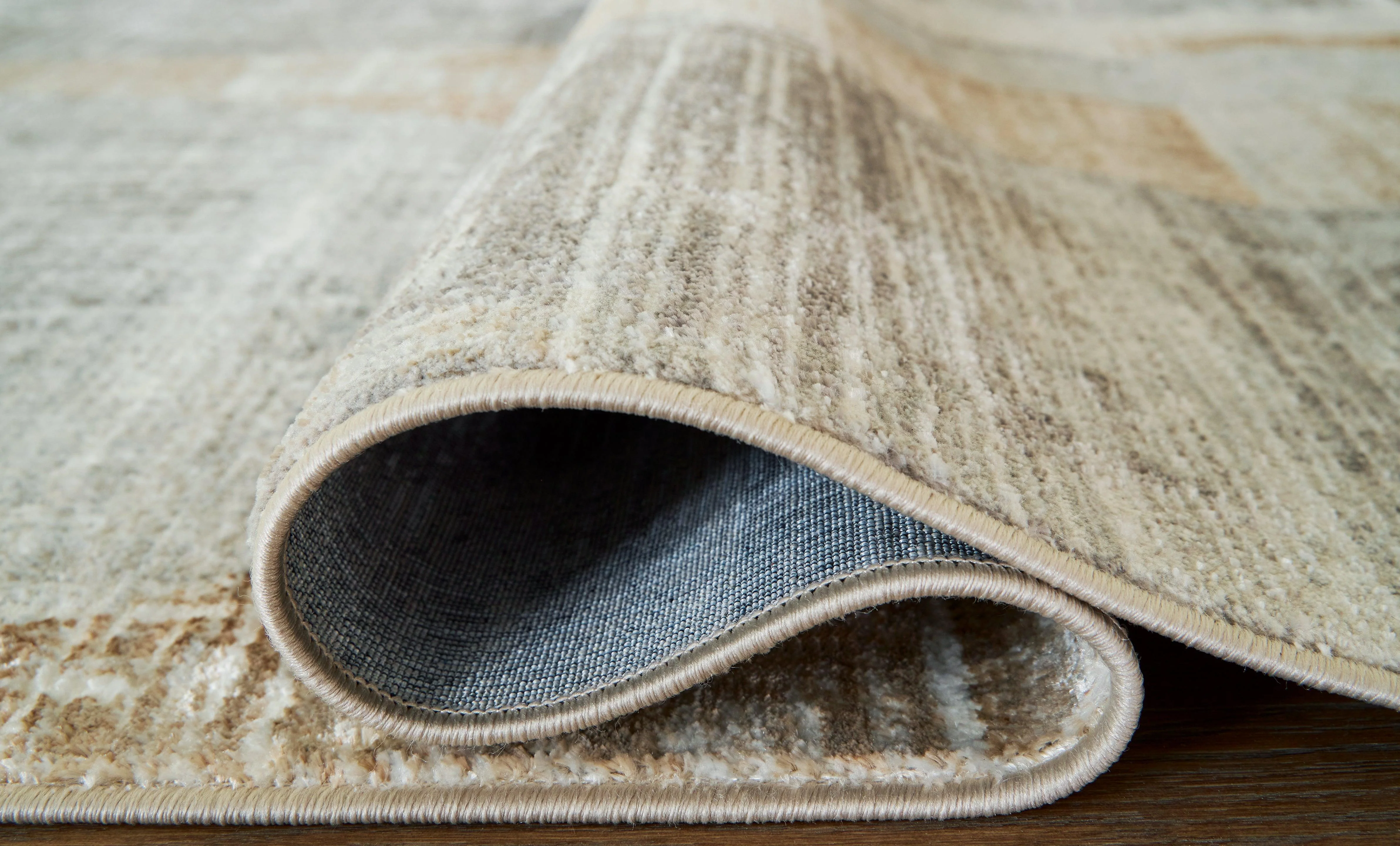 Truward Linen Gray Caramel Large Rug - Image 3