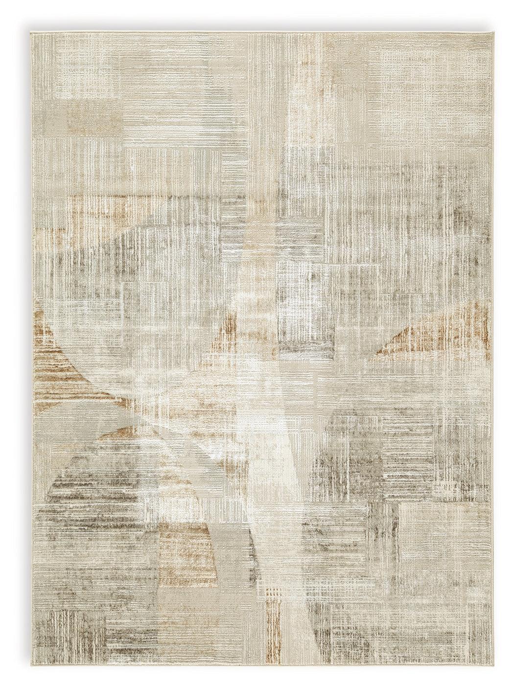 Truward Linen Gray Caramel Medium Rug - Image 2