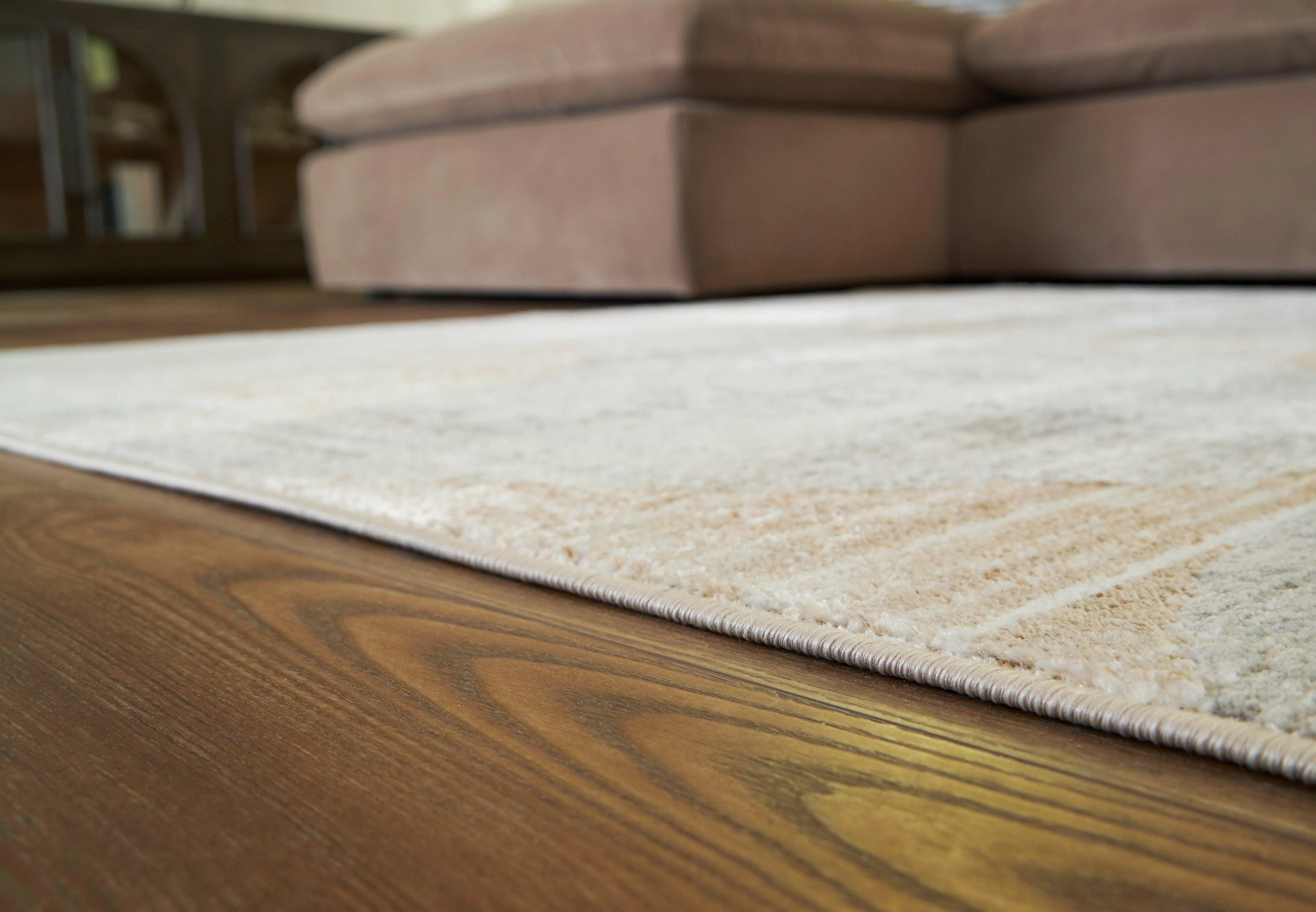 Truward Linen Gray Caramel Medium Rug - Image 3