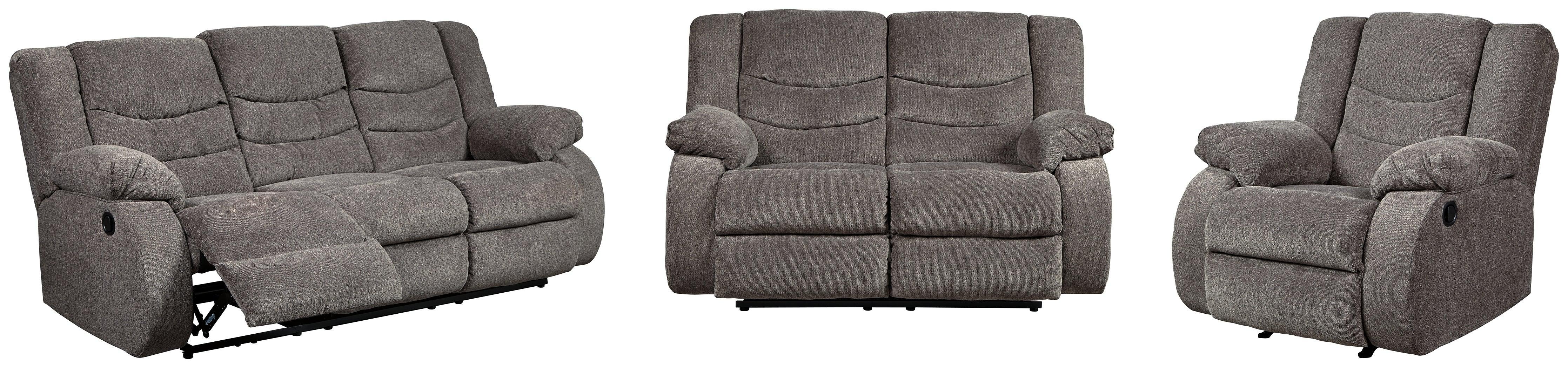 Tulen Gray Sofa Loveseat And Recliner - Image 2