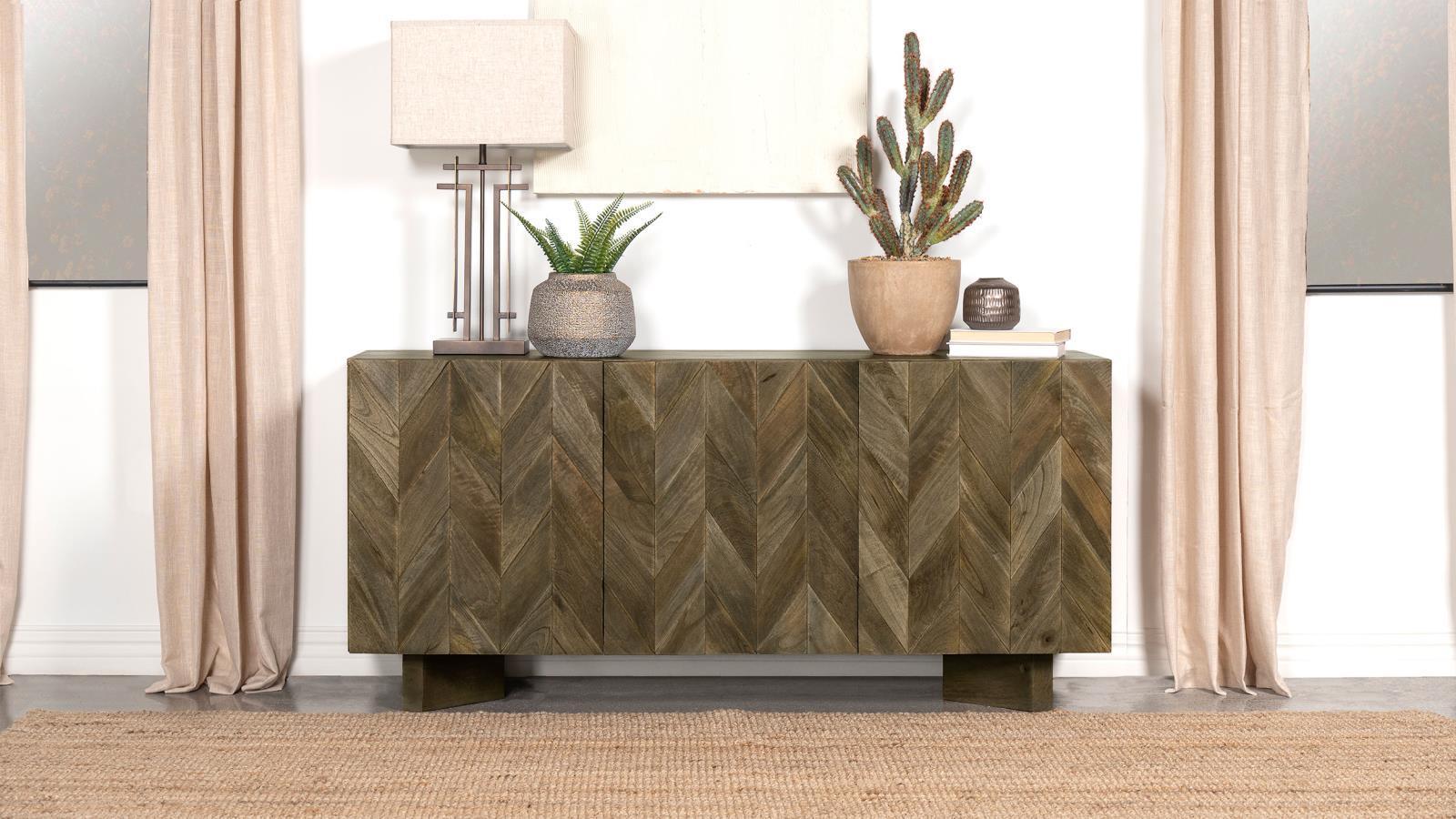 Tyler 3 door Dining Sideboard Server Mango Brown - Image 2