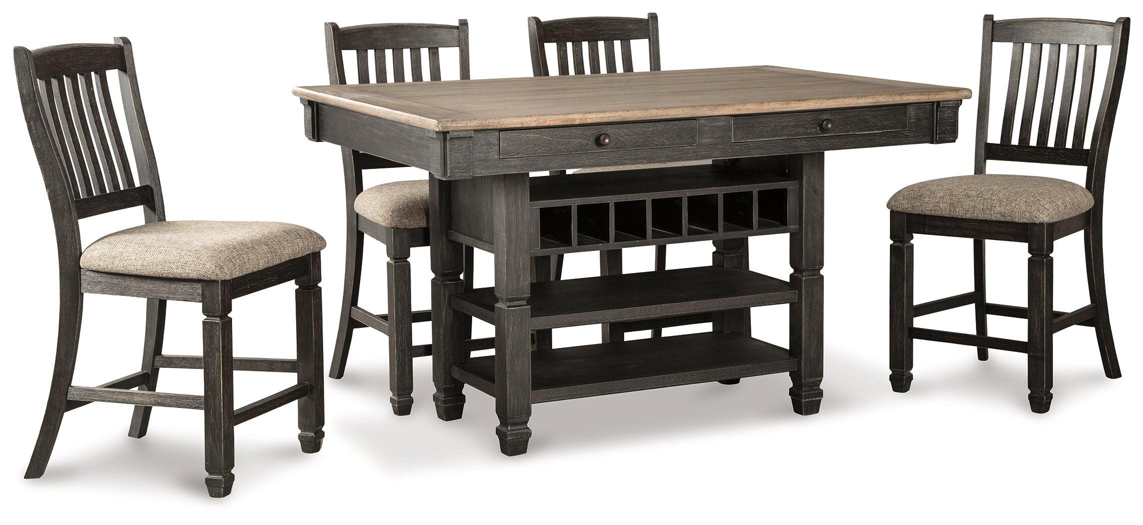 Tyler Black Gray Creek Counter Height Dining Table And 4 Barstools - Image 2