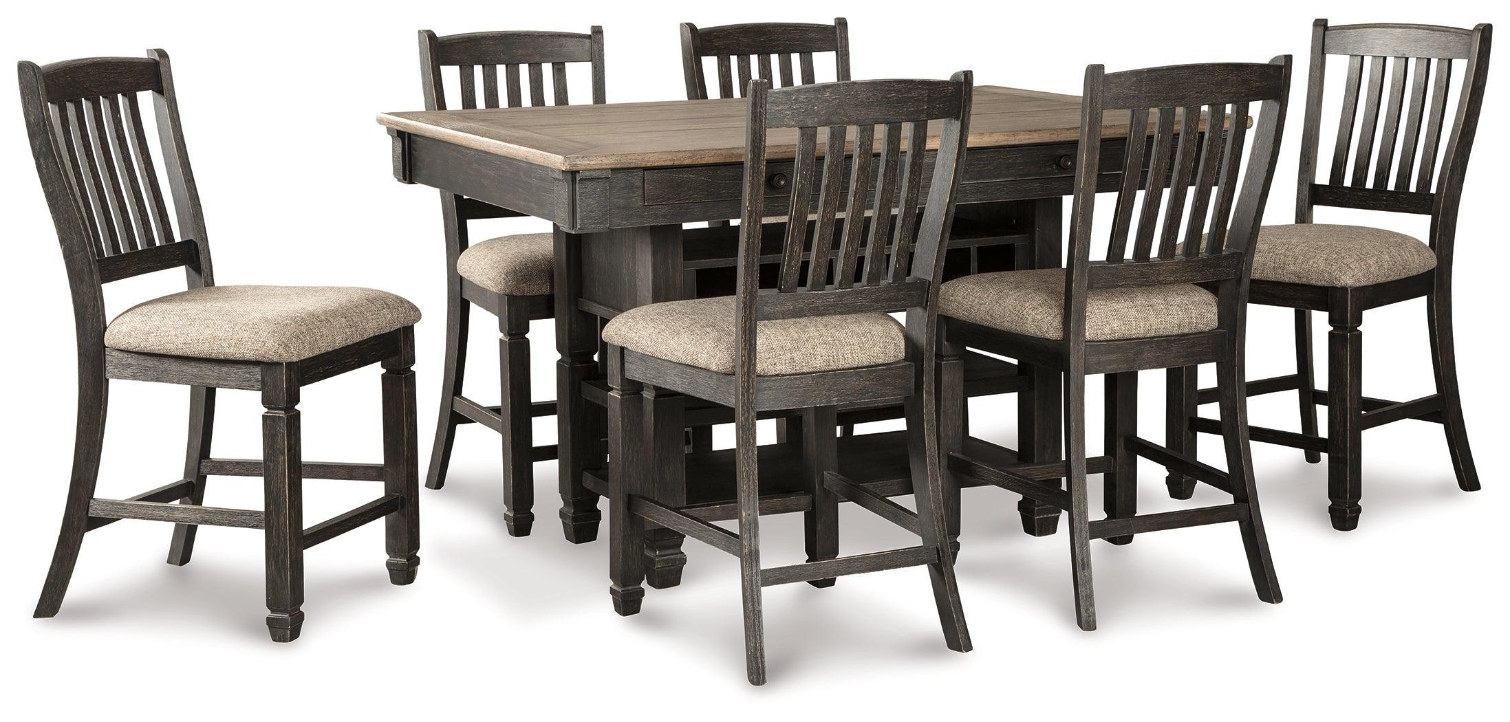 Tyler Black Gray Creek Counter Height Dining Table And 6 Barstools - Image 3