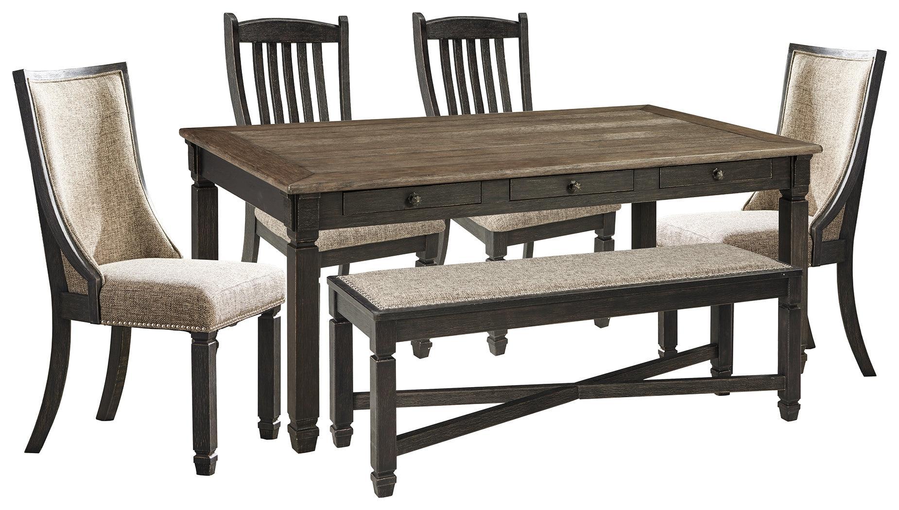 Tyler Creek Black Gray Rectangular Dining Room Set - Image 2