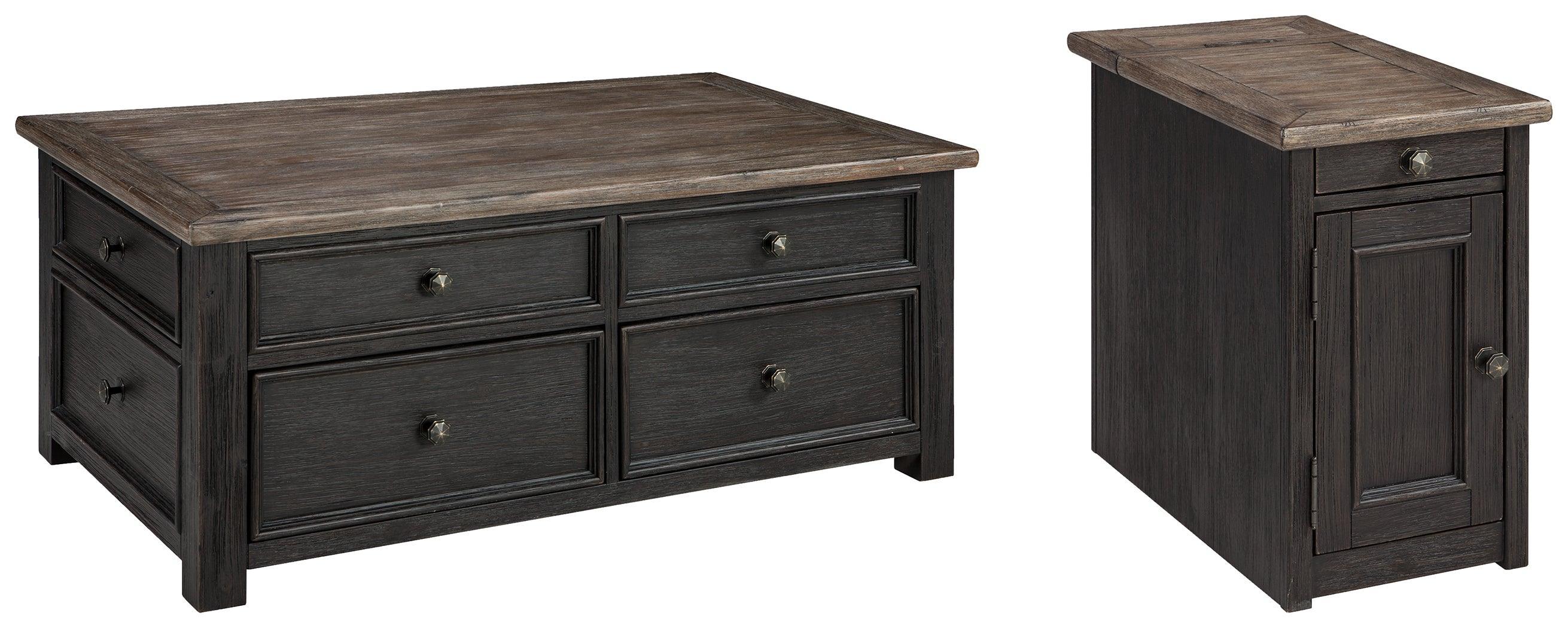Tyler Grayish Brown Black Creek Coffee Table With 1 End - Image 2