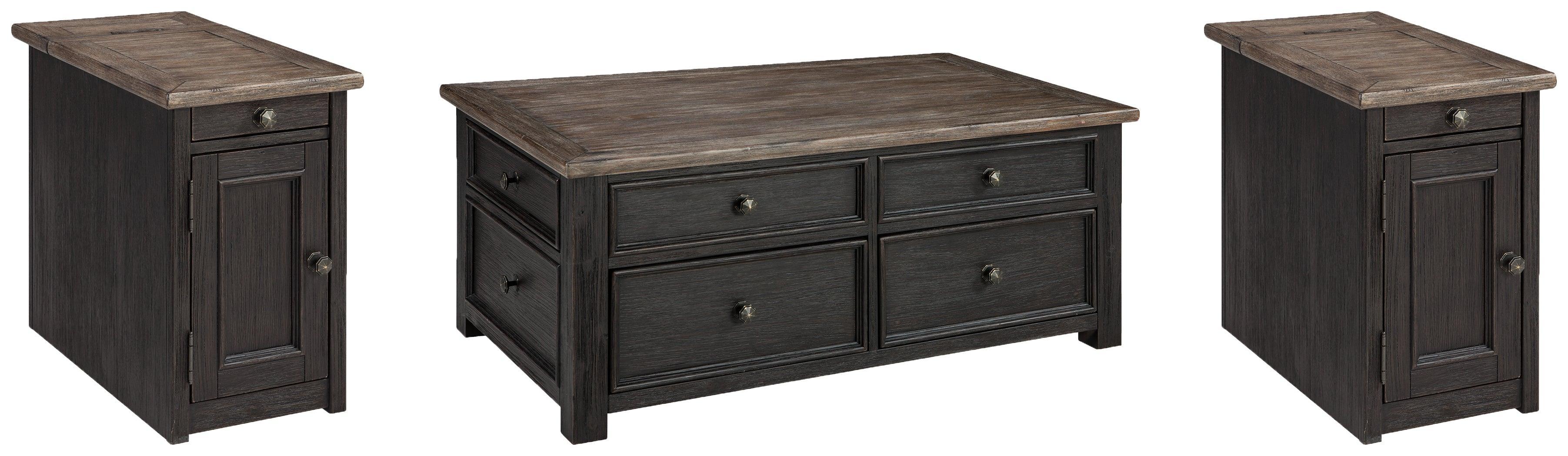 Tyler Grayish Brown Black Creek Coffee Table With 2 End Tables - Image 2
