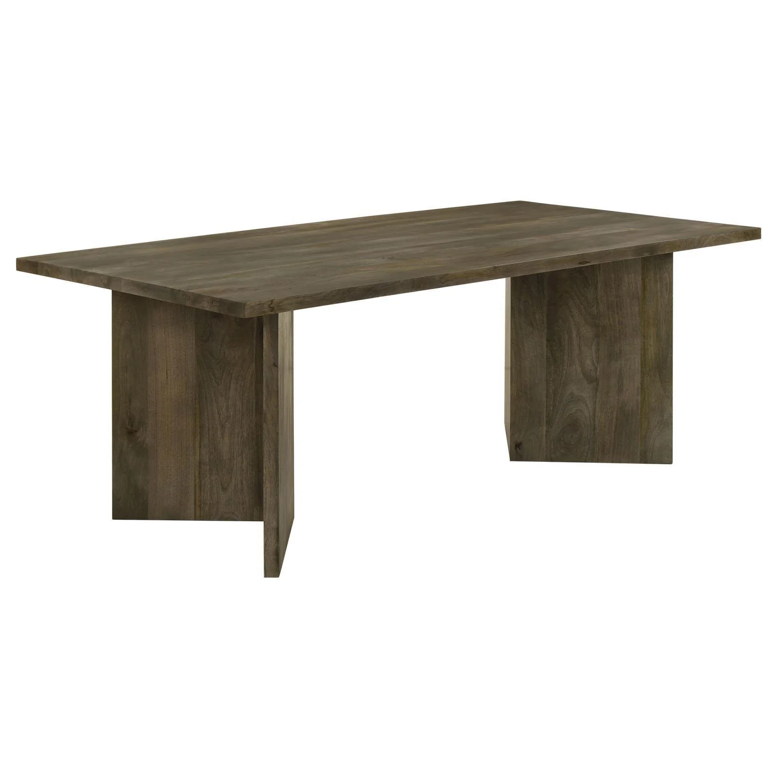 Tyler Rectangular Double V leg Dining Table Mango Brown - Image 1