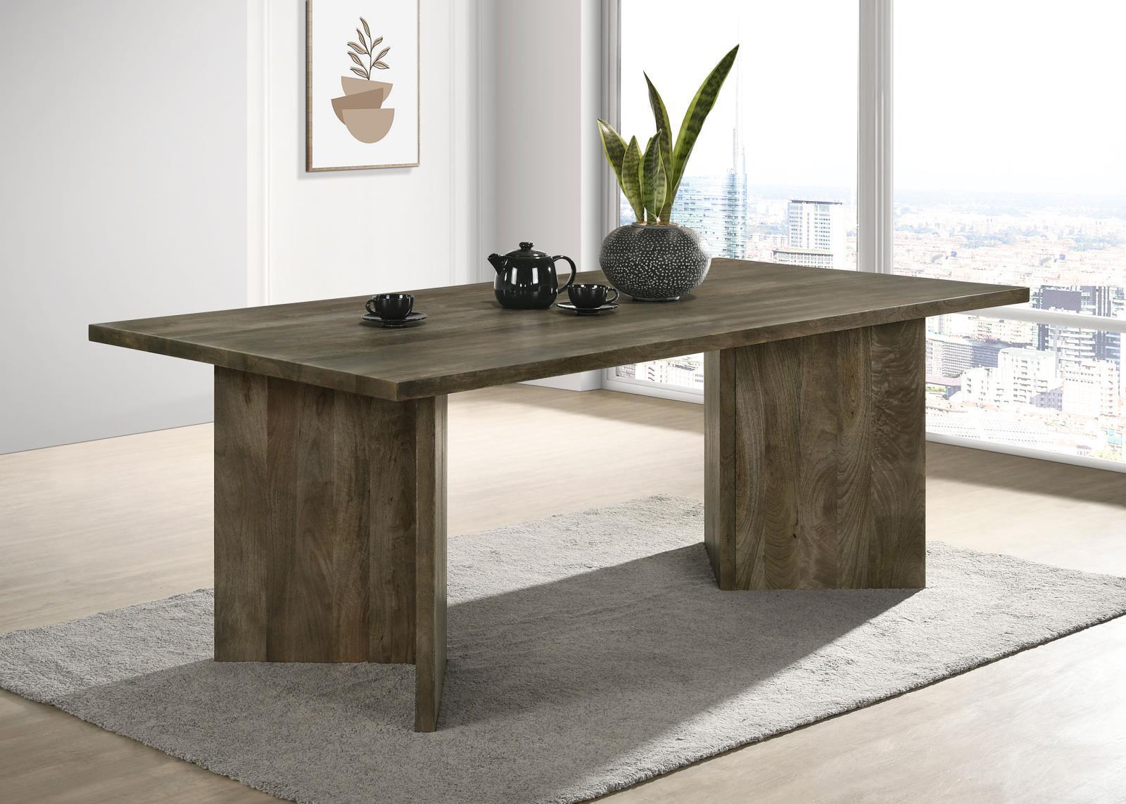 Tyler Rectangular Double V leg Dining Table Mango Brown - Image 2