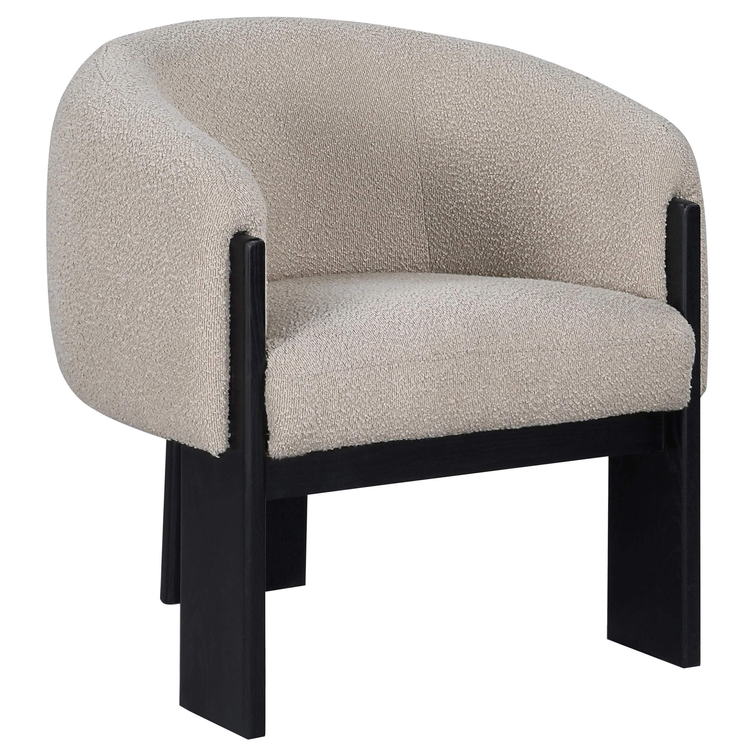 Valdez Boucle Upholstered Barrel Back Accent Chair Beige - Image 2