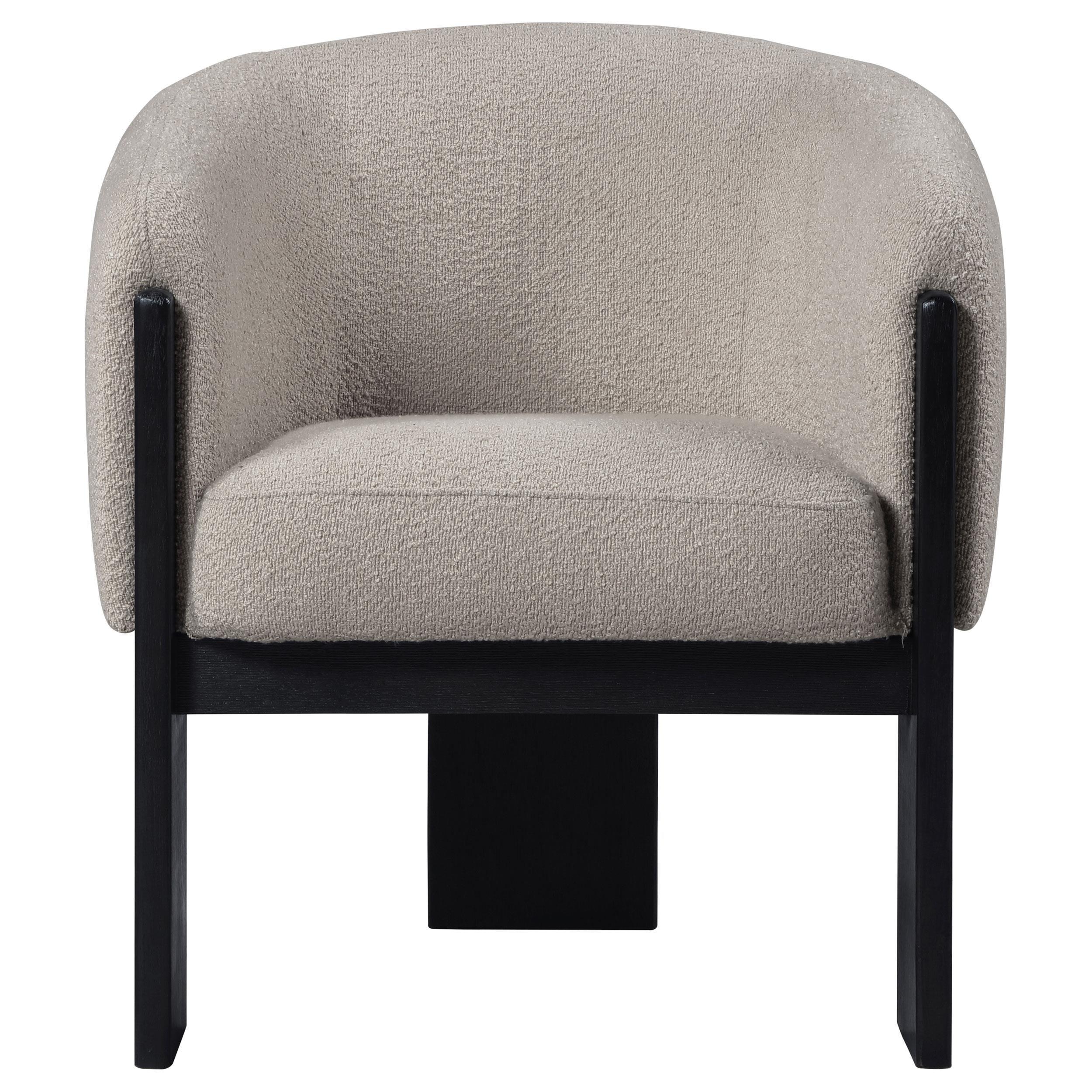 Valdez Boucle Upholstered Barrel Back Accent Chair Beige - Image 3