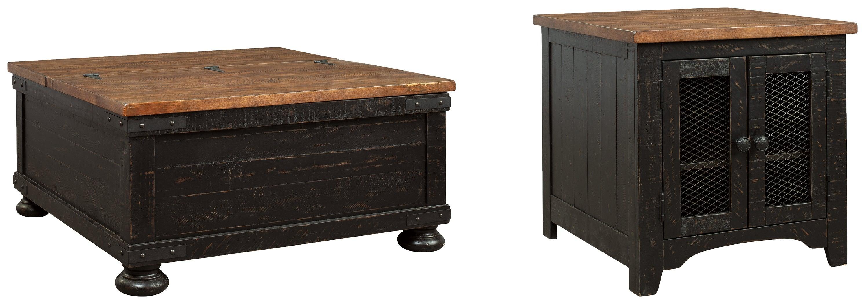 Valebeck Black Brown Coffee Table With 1 End - Image 3