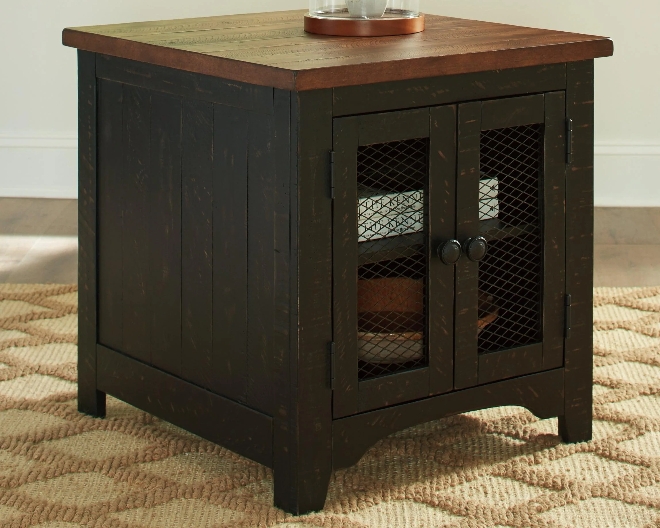 Valebeck Black Brown Coffee Table With 1 End - Image 2