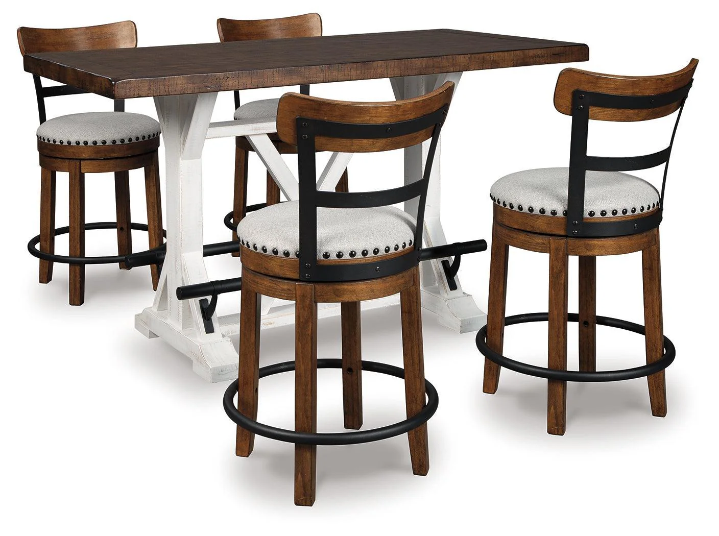 Valebeck Brown Counter Height Dining Table And 4 Barstools - Image 1