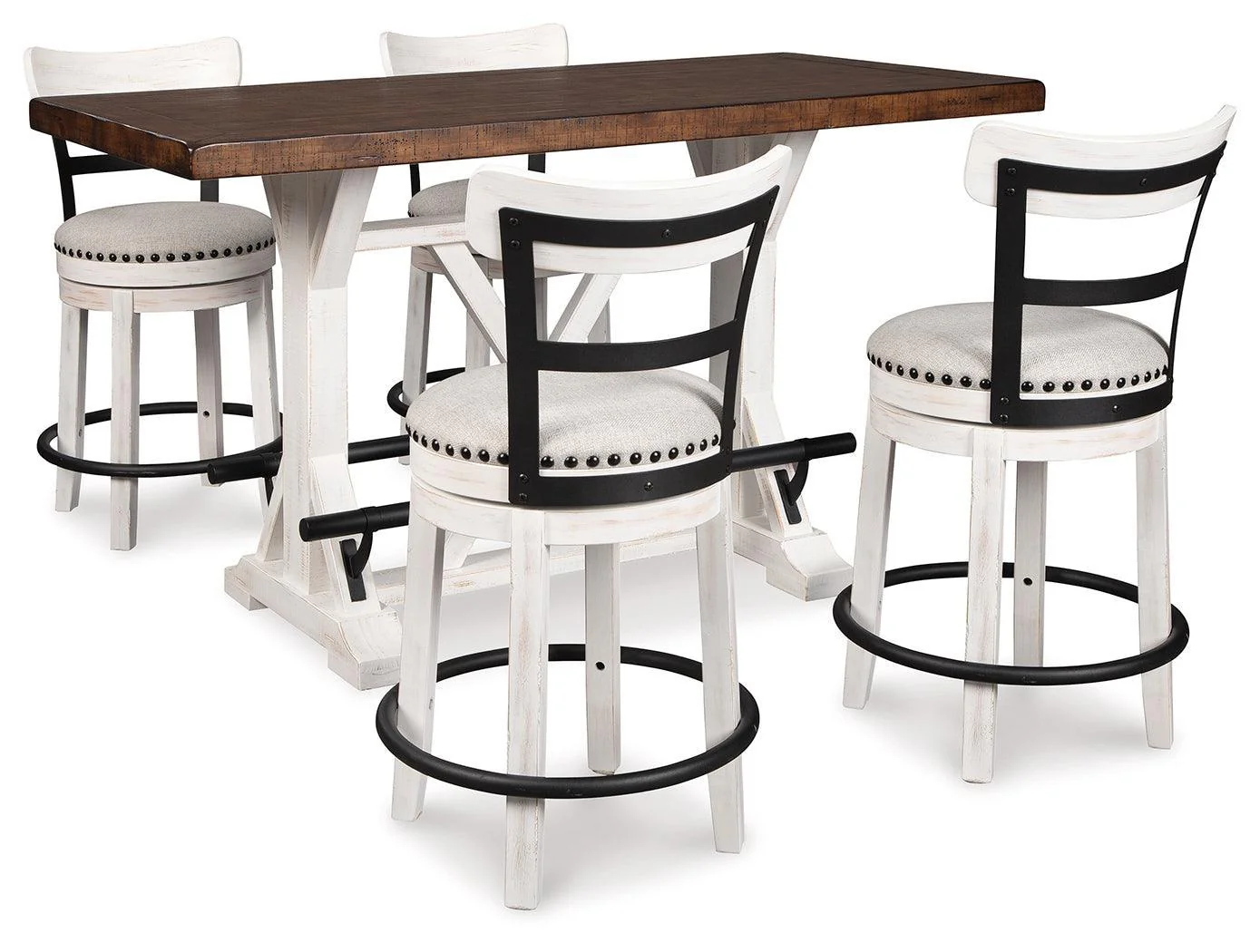 Valebeck White Counter Height Dining Table And 4 Barstools - Image 2