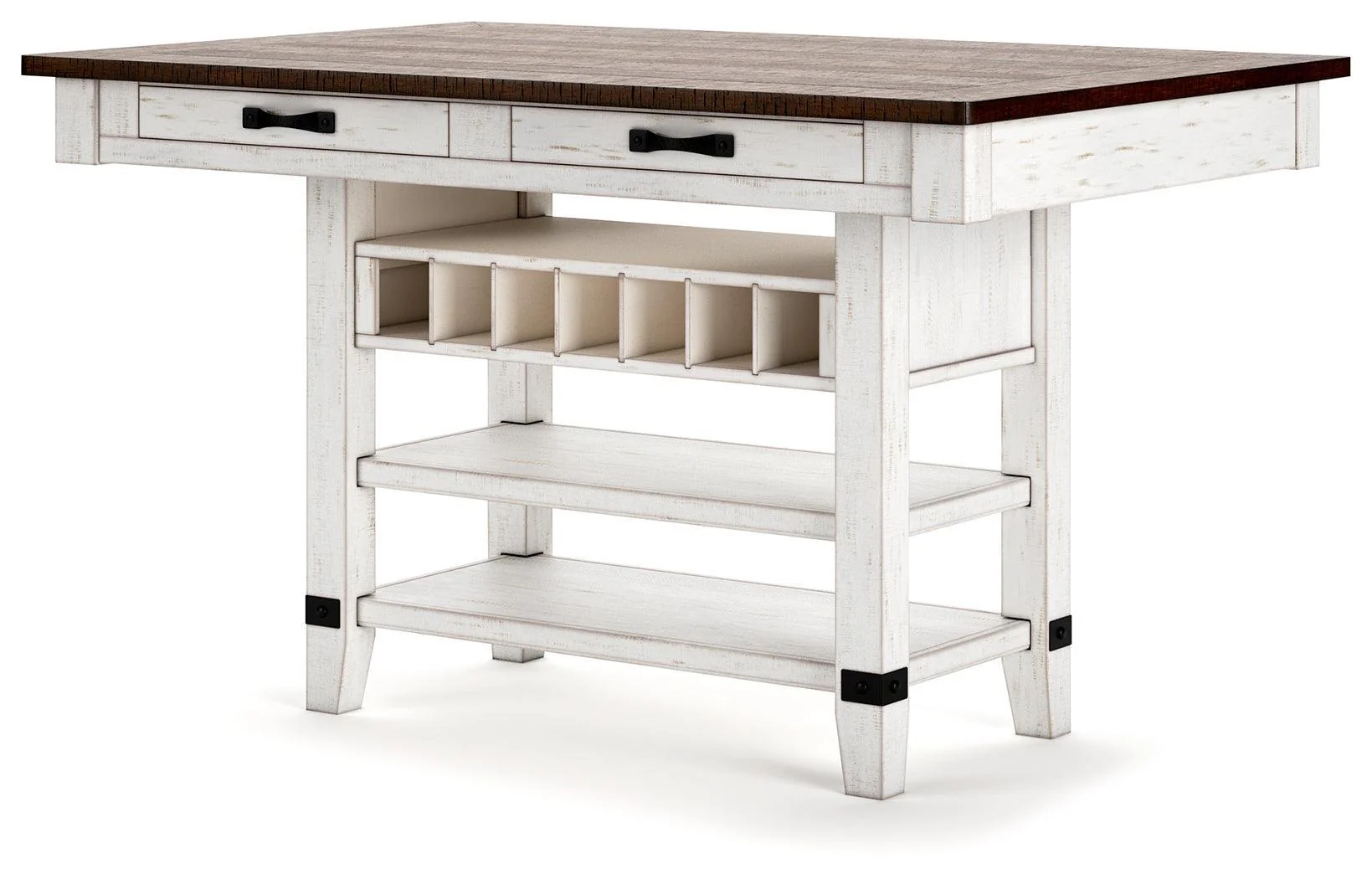 Valebeck White Brown Counter Height Dining Table - Image 3