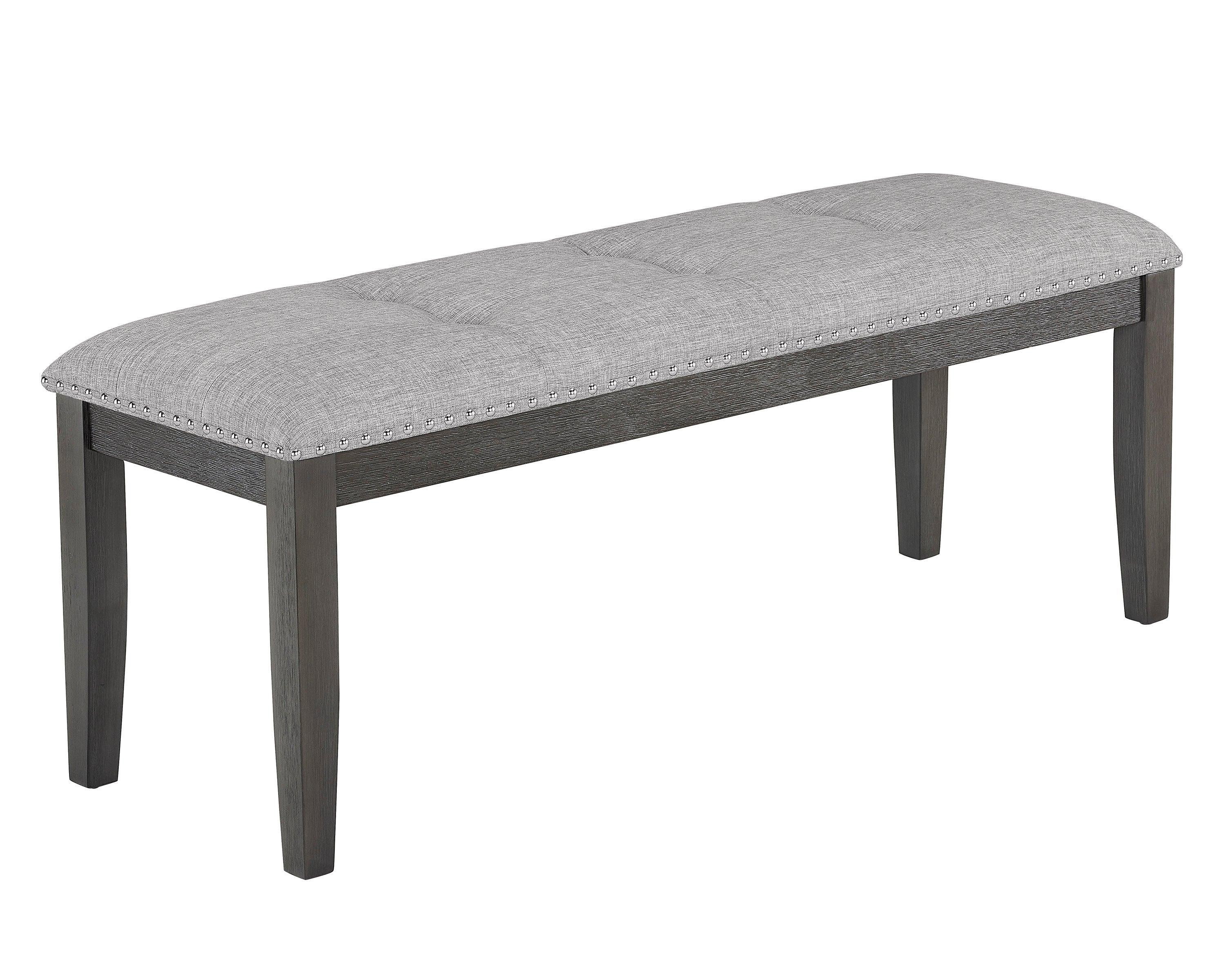 Vance White Gray Faux Marble Fabric Rectangular Dining Room Set - Image 2