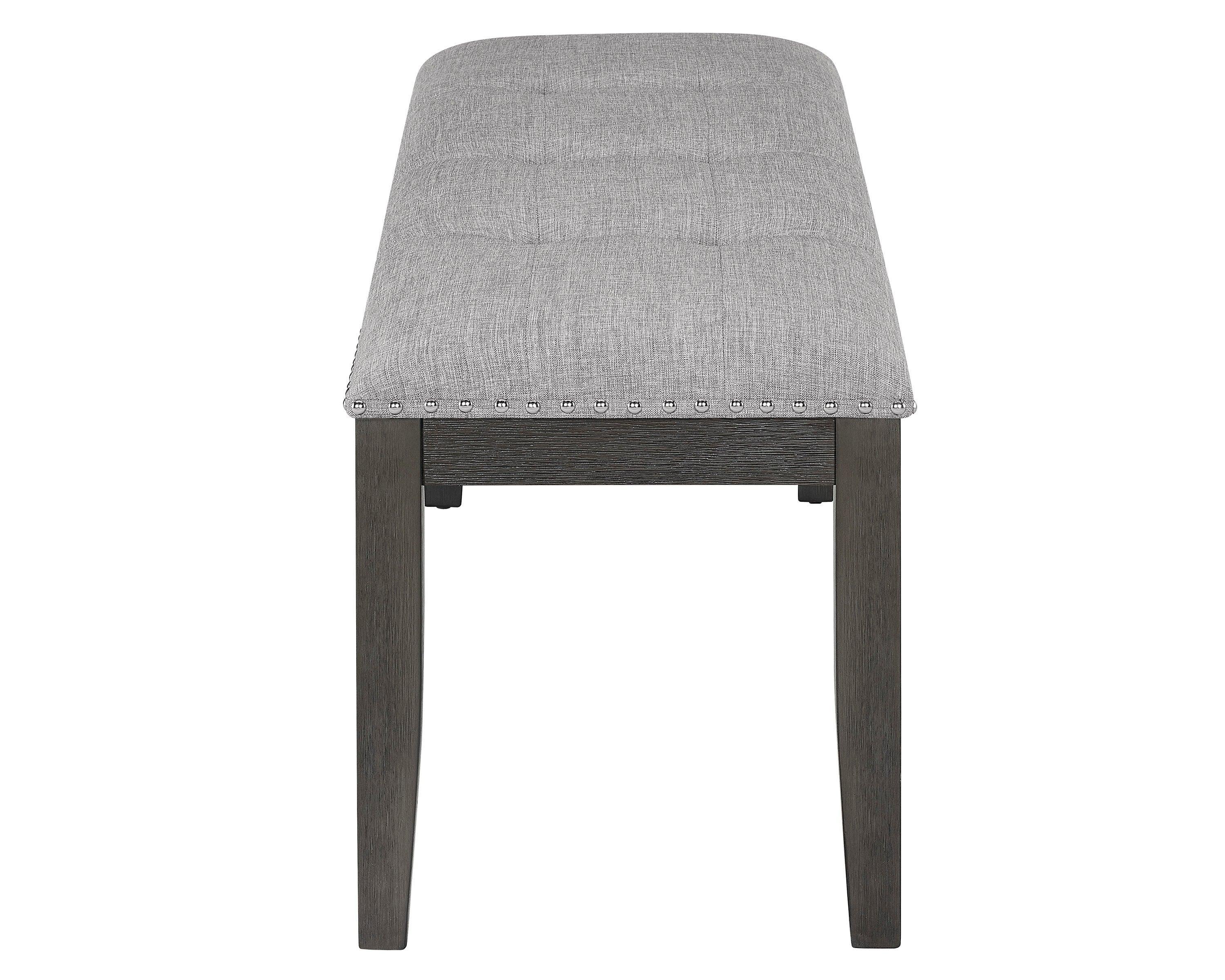 Vance White Gray Faux Marble Fabric Rectangular Dining Room Set - Image 3