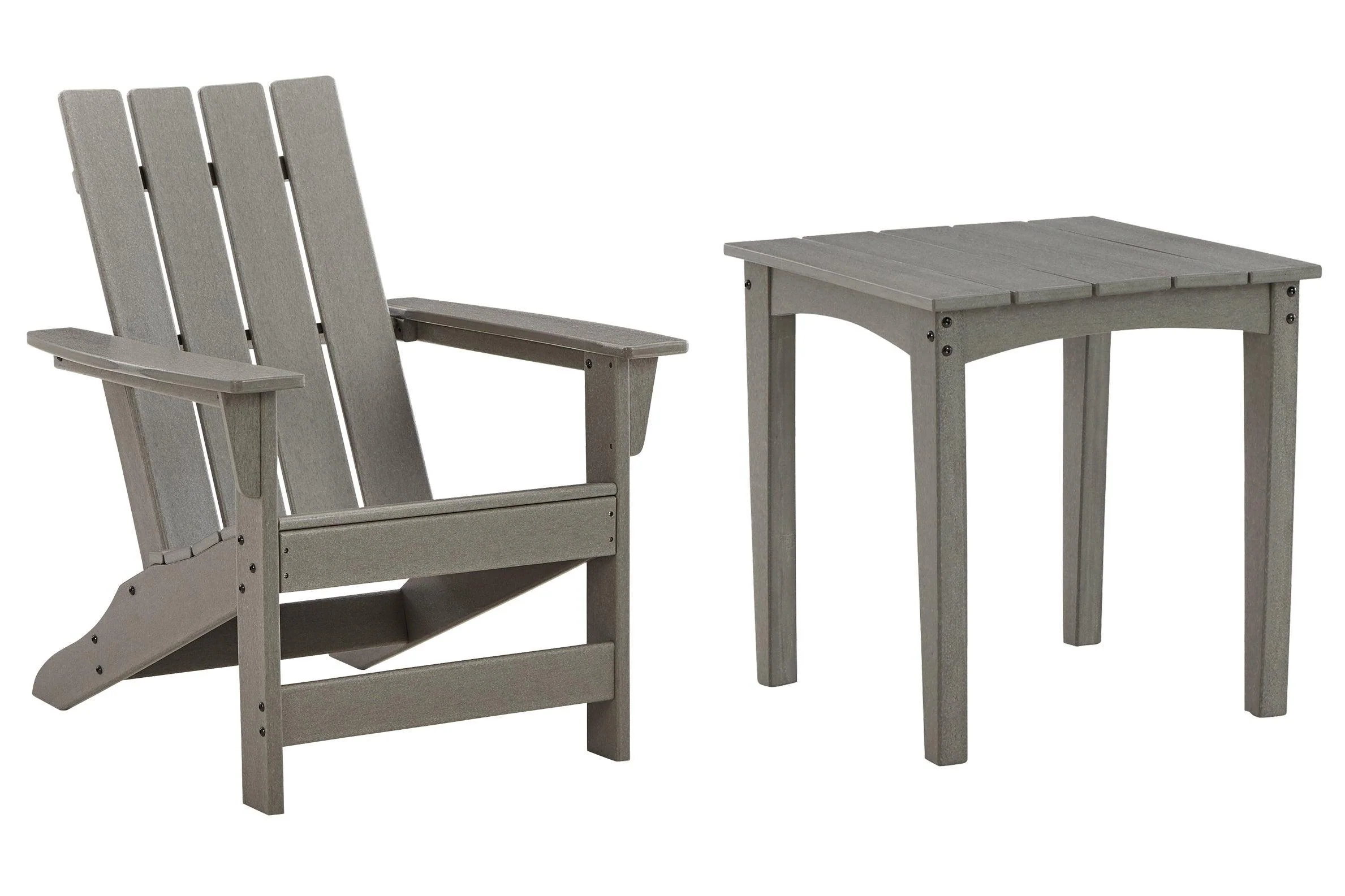 Visola Gray Outdoor Adirondack Chair And End Table - Image 2