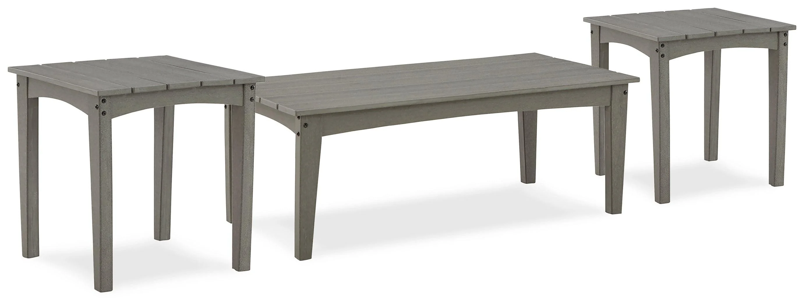 Visola Gray Outdoor Coffee Table With 2 End Tables - Image 2