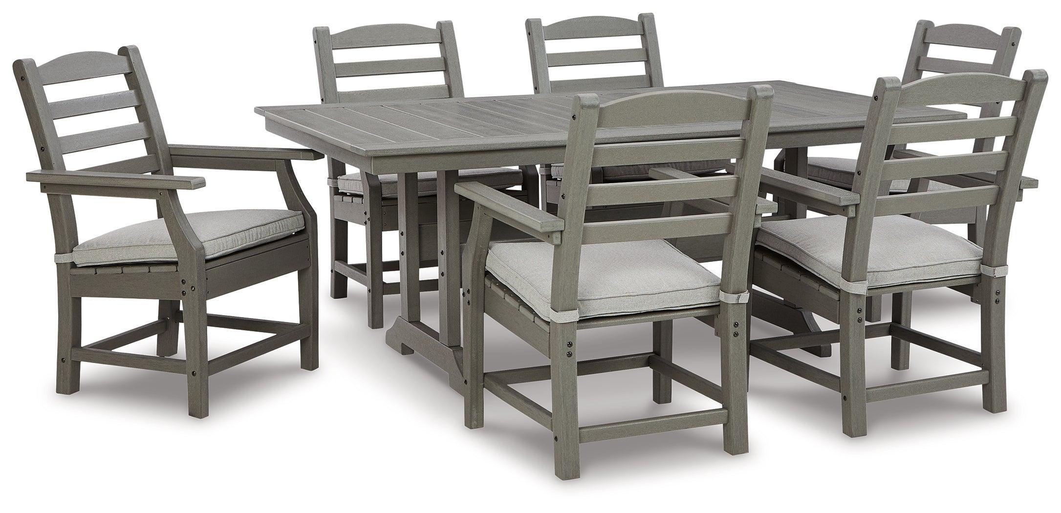 Visola Gray Outdoor Dining Table And 6 Chairs - Image 3