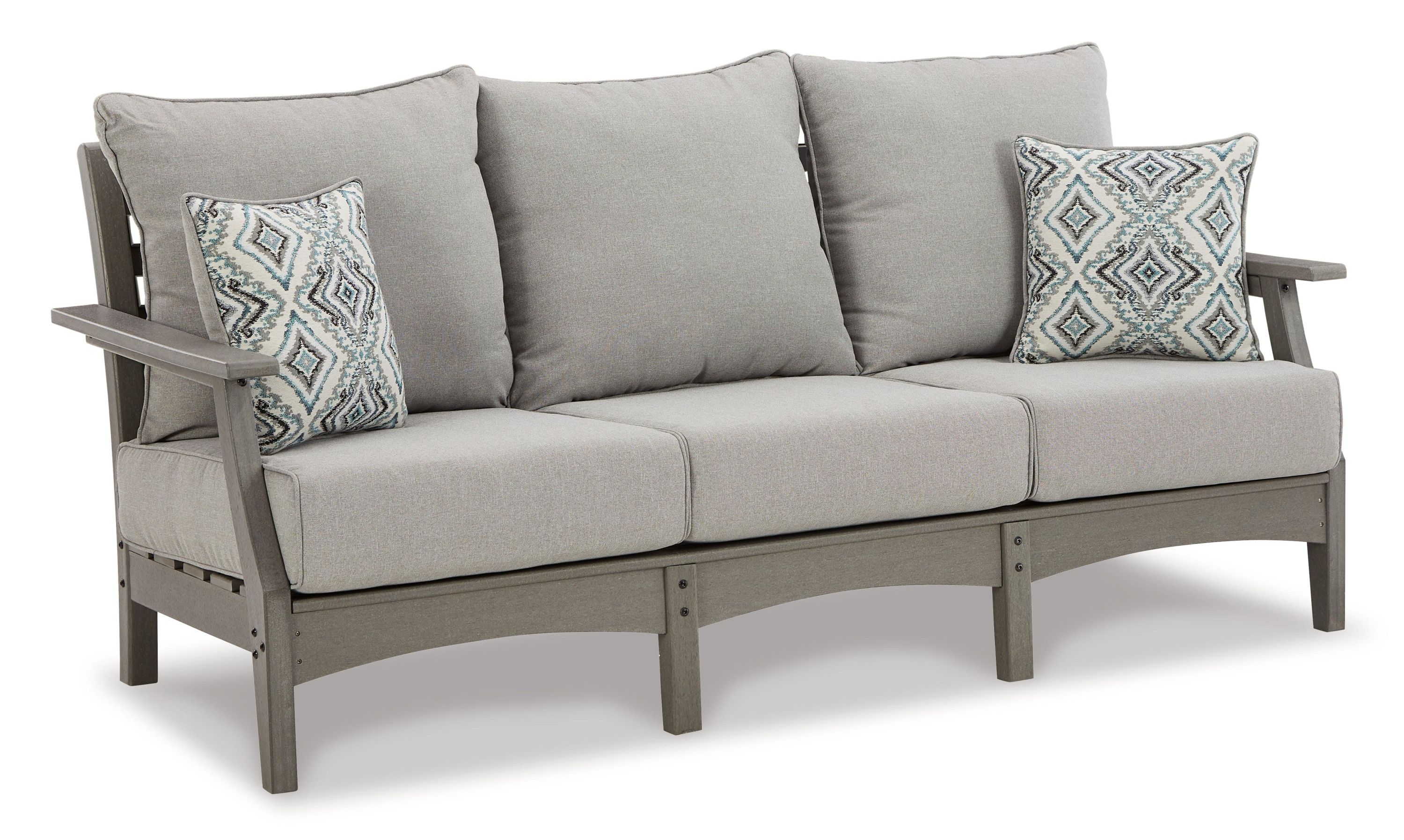 Visola Gray Outdoor Sofa And Loveseat - Image 3