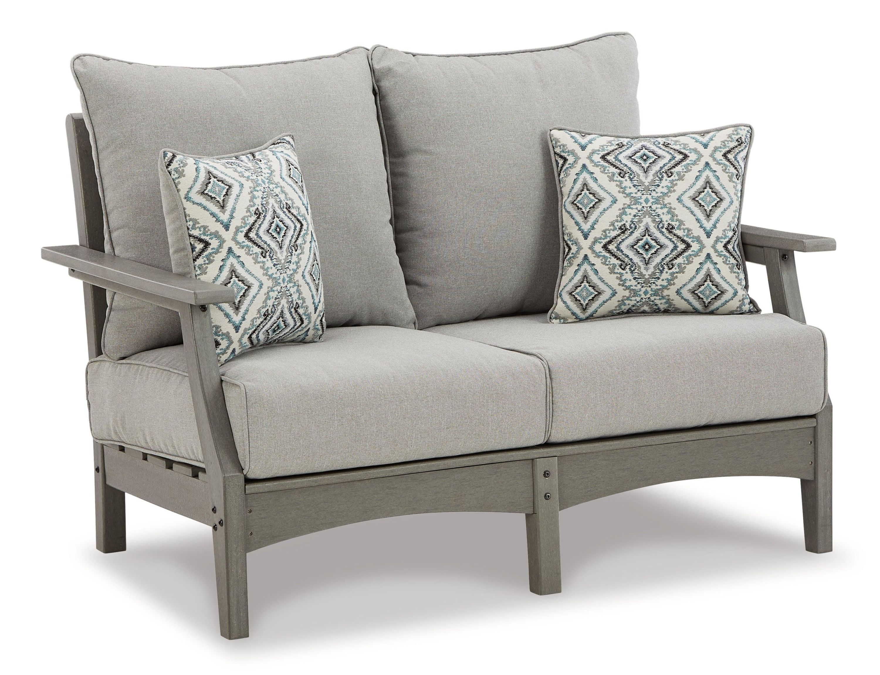 Visola Gray Outdoor Sofa Loveseat And Chair - Image 3