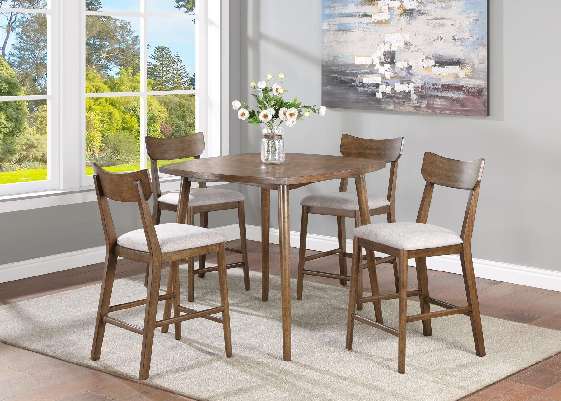 Weldon Brown Fabric Counter Height Set