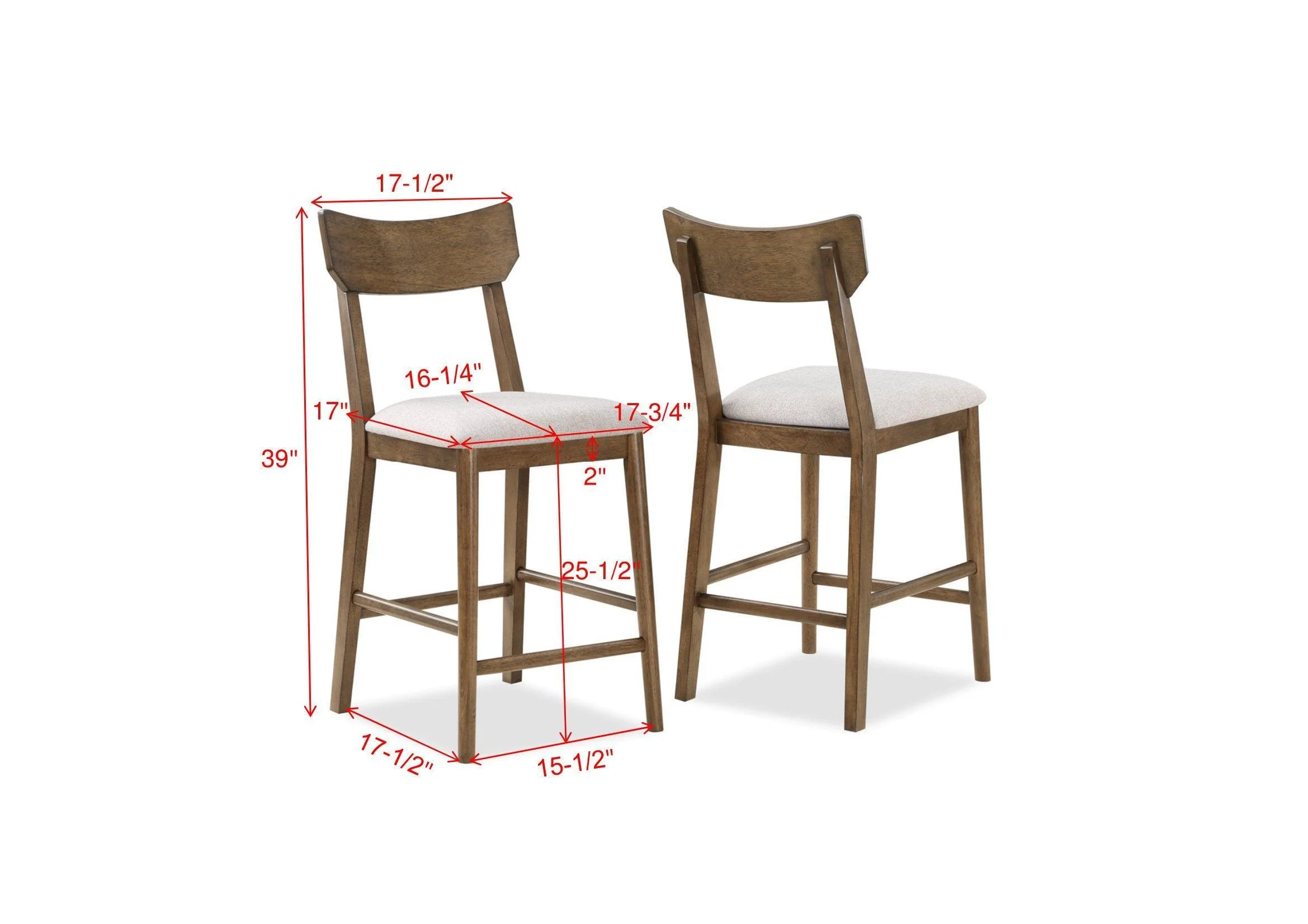 Weldon Brown Fabric Counter Height Set - Image 3