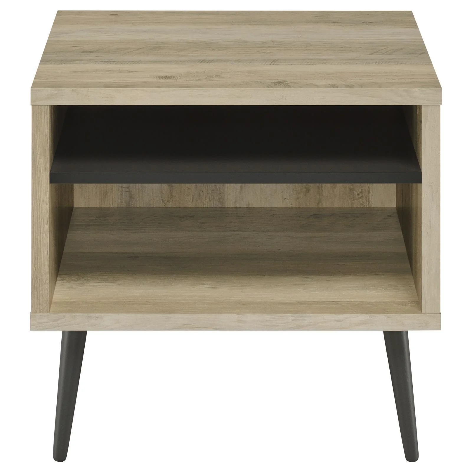 Welsh Square Wood End Table With Shelf Antique Pine Grey - Image 3