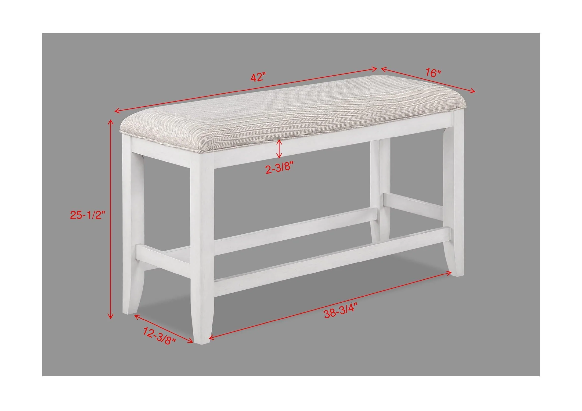 Wendy White Farmhouse Rectangular Counter Height - Image 3