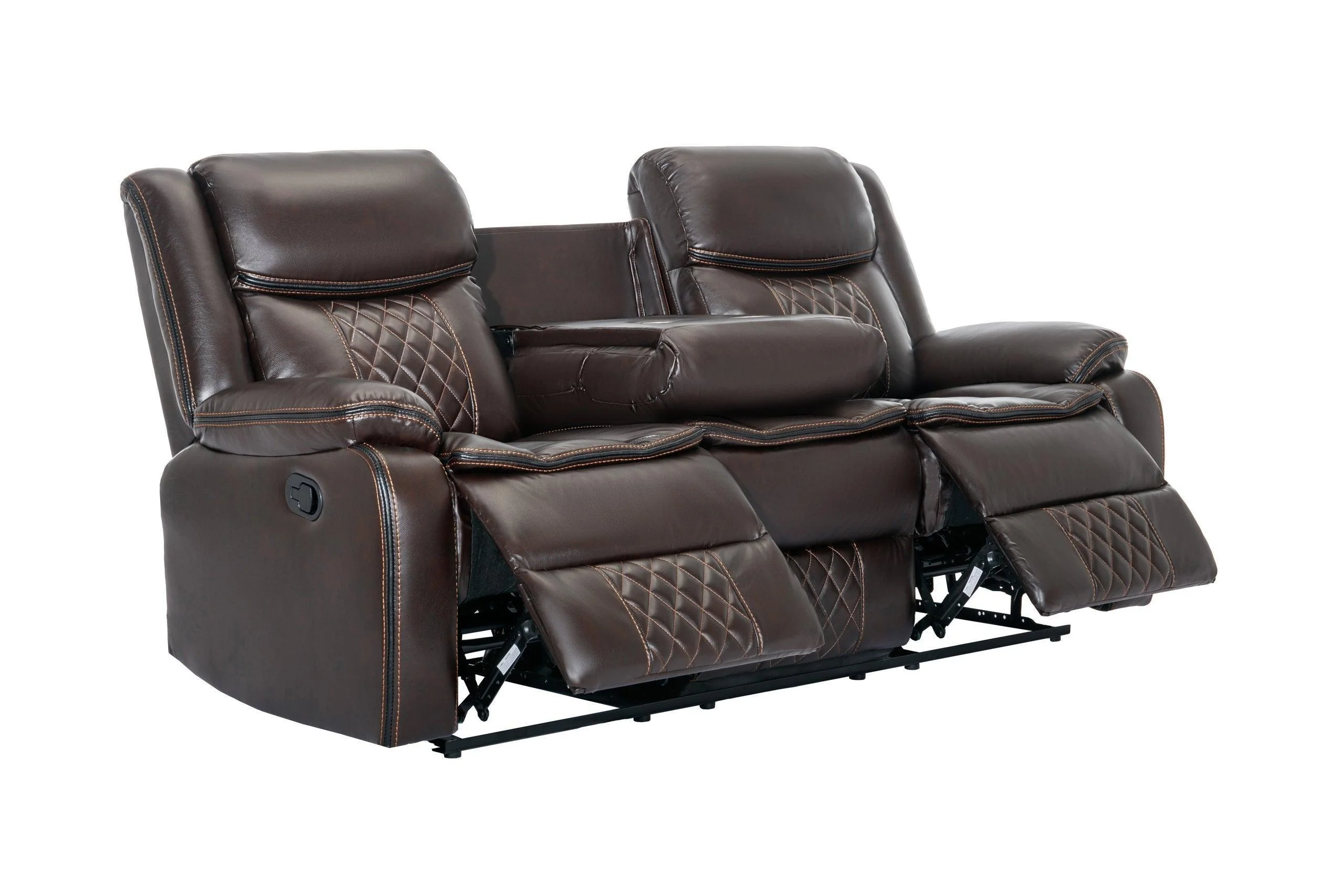Weston Espresso Faux Leather 3-Piece Reclining Set - Image 2