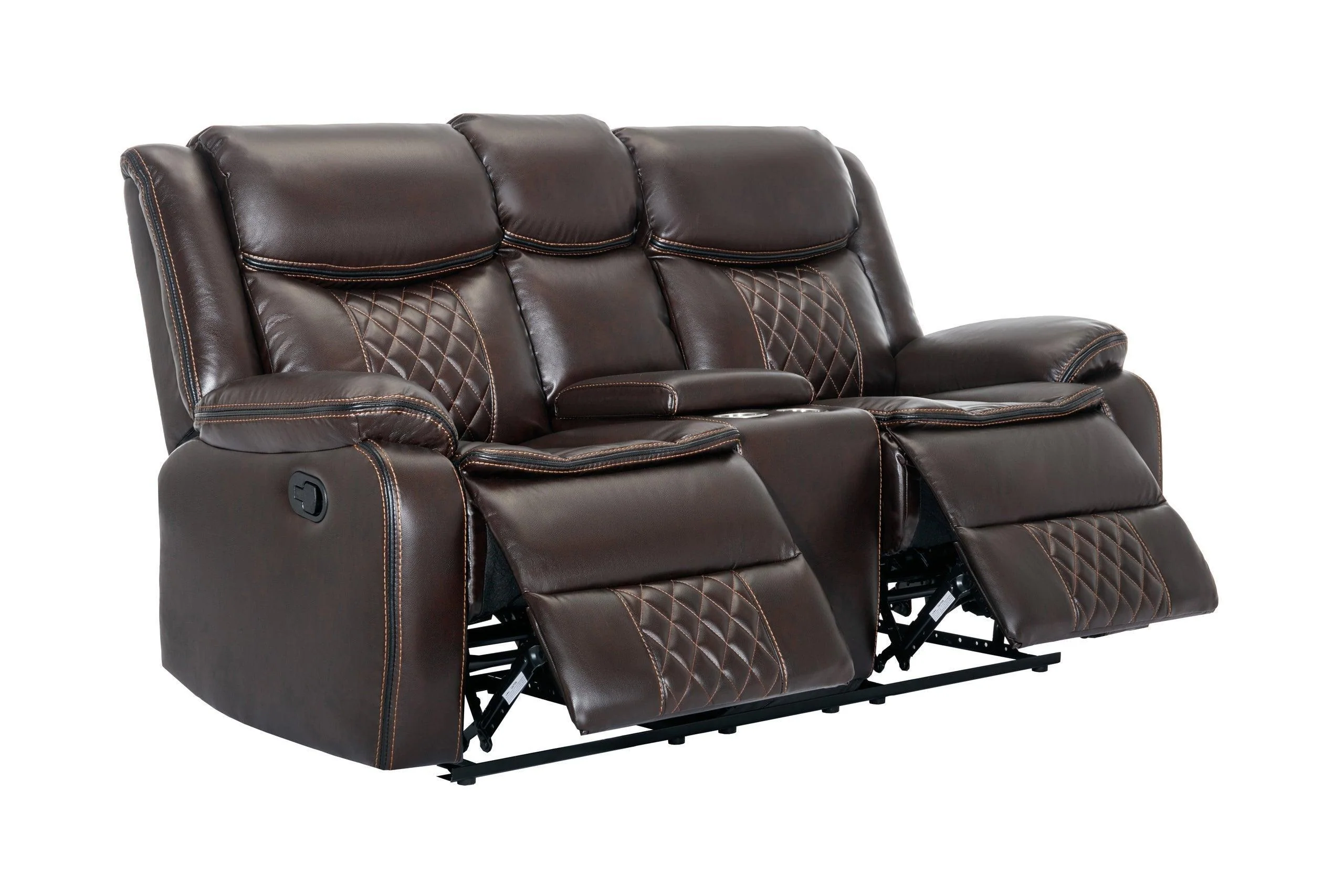 Weston Espresso Faux Leather 3-Piece Reclining Set - Image 3