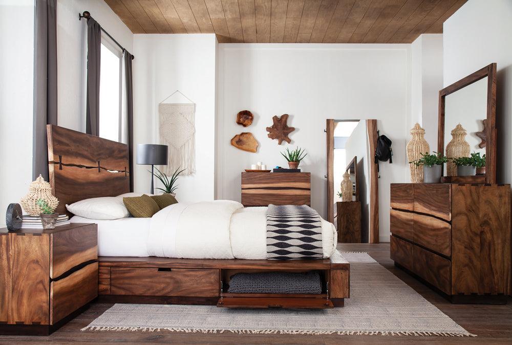 Winslow Smokey Walnut Coffee Bean Panel Bedroom Set - Image 1