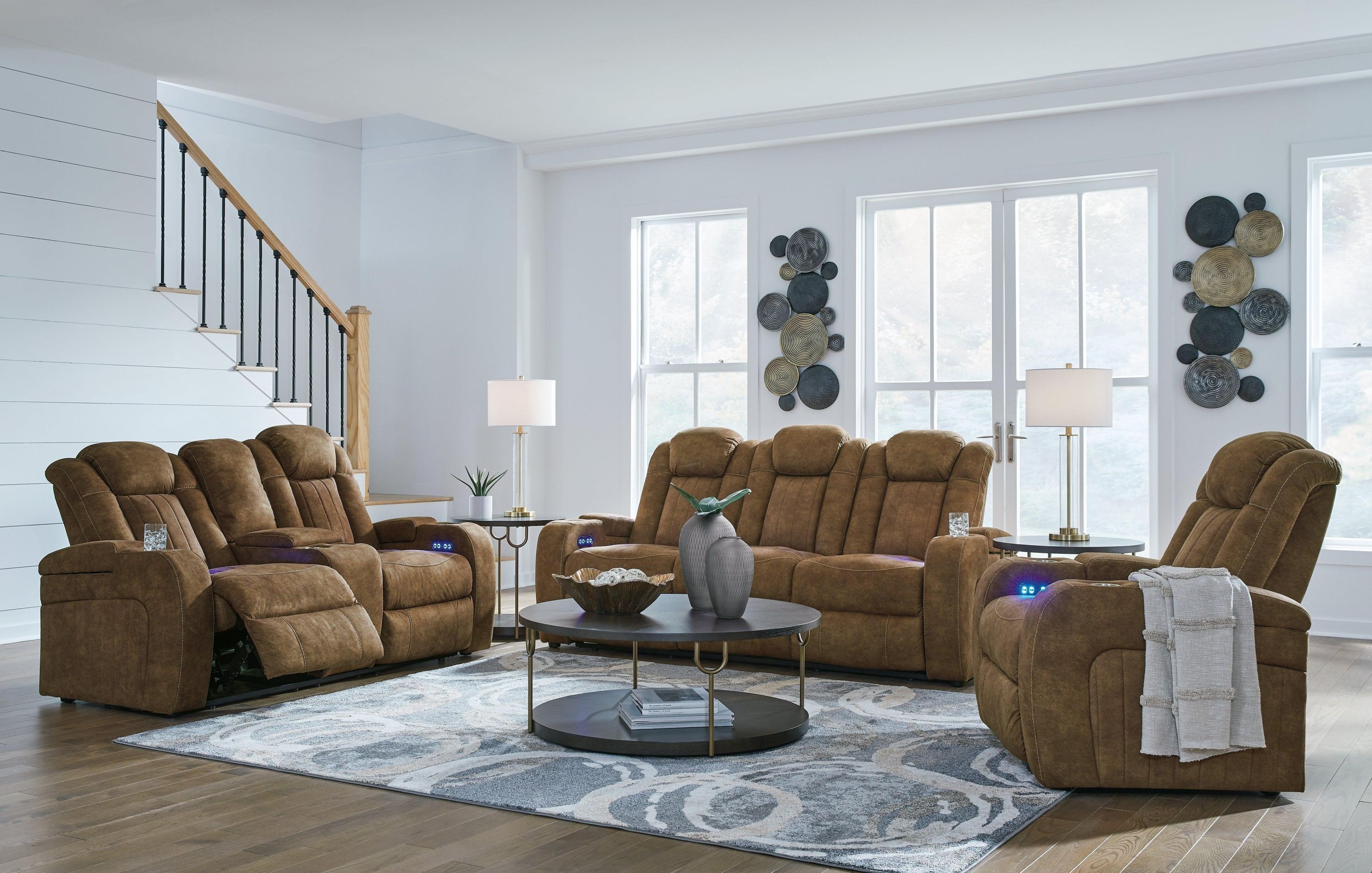 Wolfridge Brindle Sofa Loveseat And Recliner - Image 2