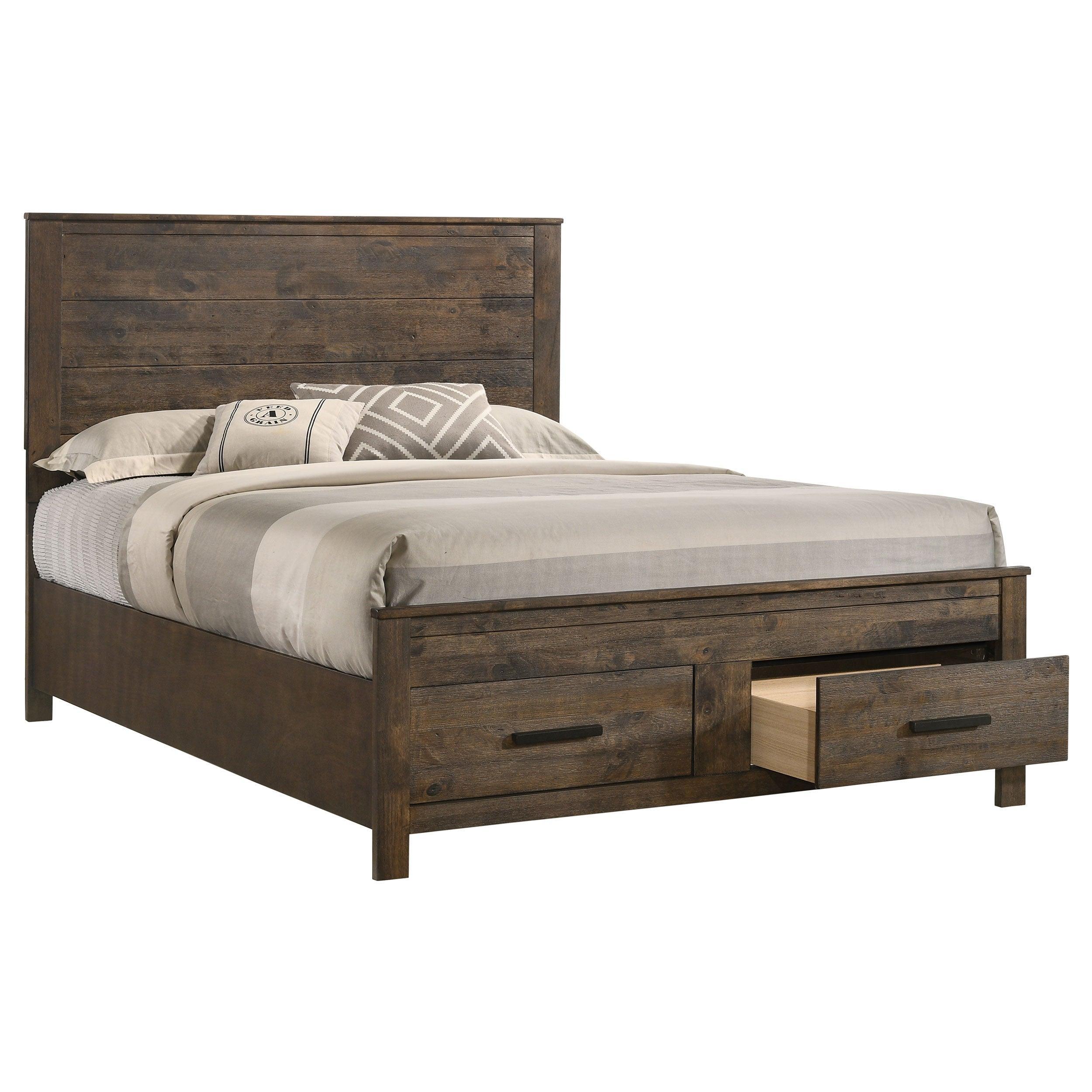 Woodmont Rustic Golden Brown Storage Platform Bedroom Set - Image 2