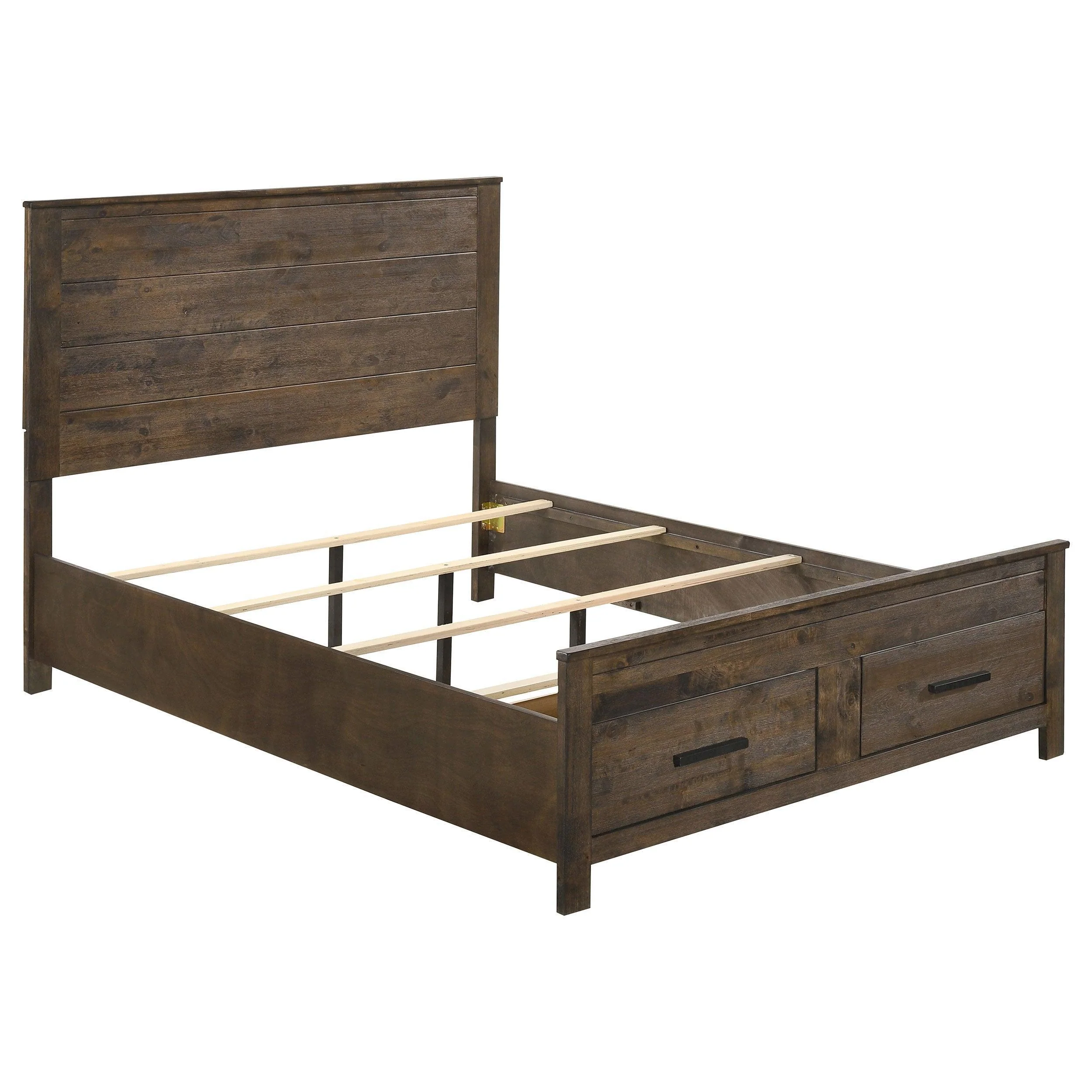 Woodmont Rustic Golden Brown Storage Platform Bedroom Set - Image 3