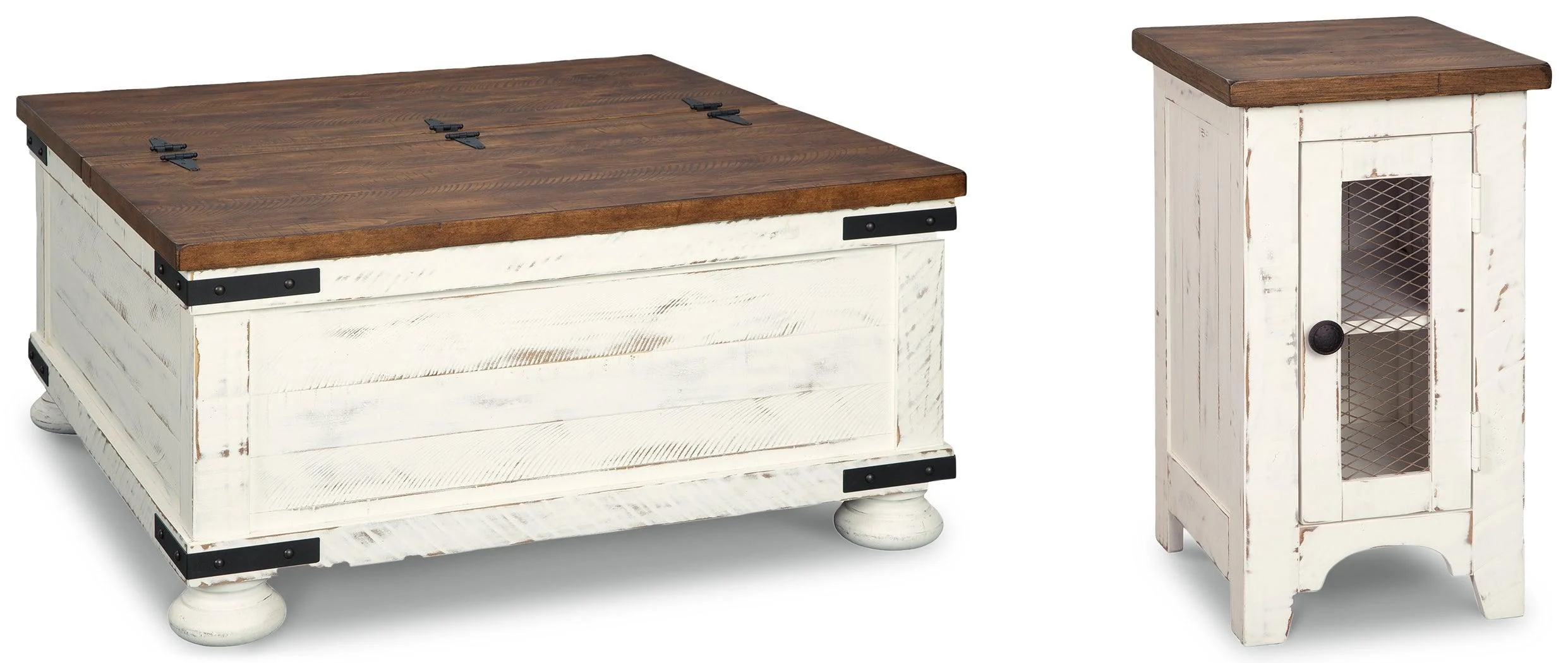 Wystfield White Brown Coffee Table With 1 End - Image 2