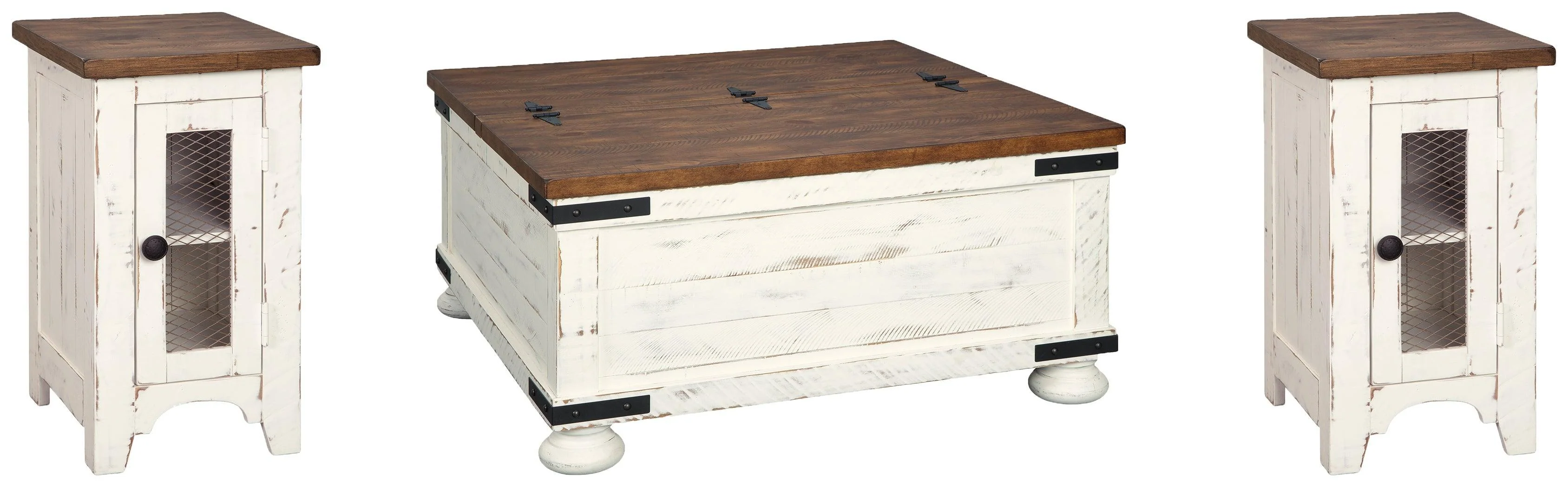 Wystfield White Brown Coffee Table With 2 End Tables - Image 2