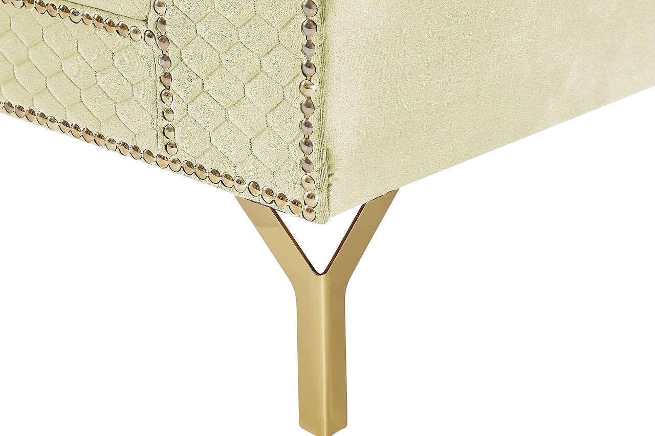 Zia Beige Velvet Tufted 2-Piece Reversible Sectional - Image 3