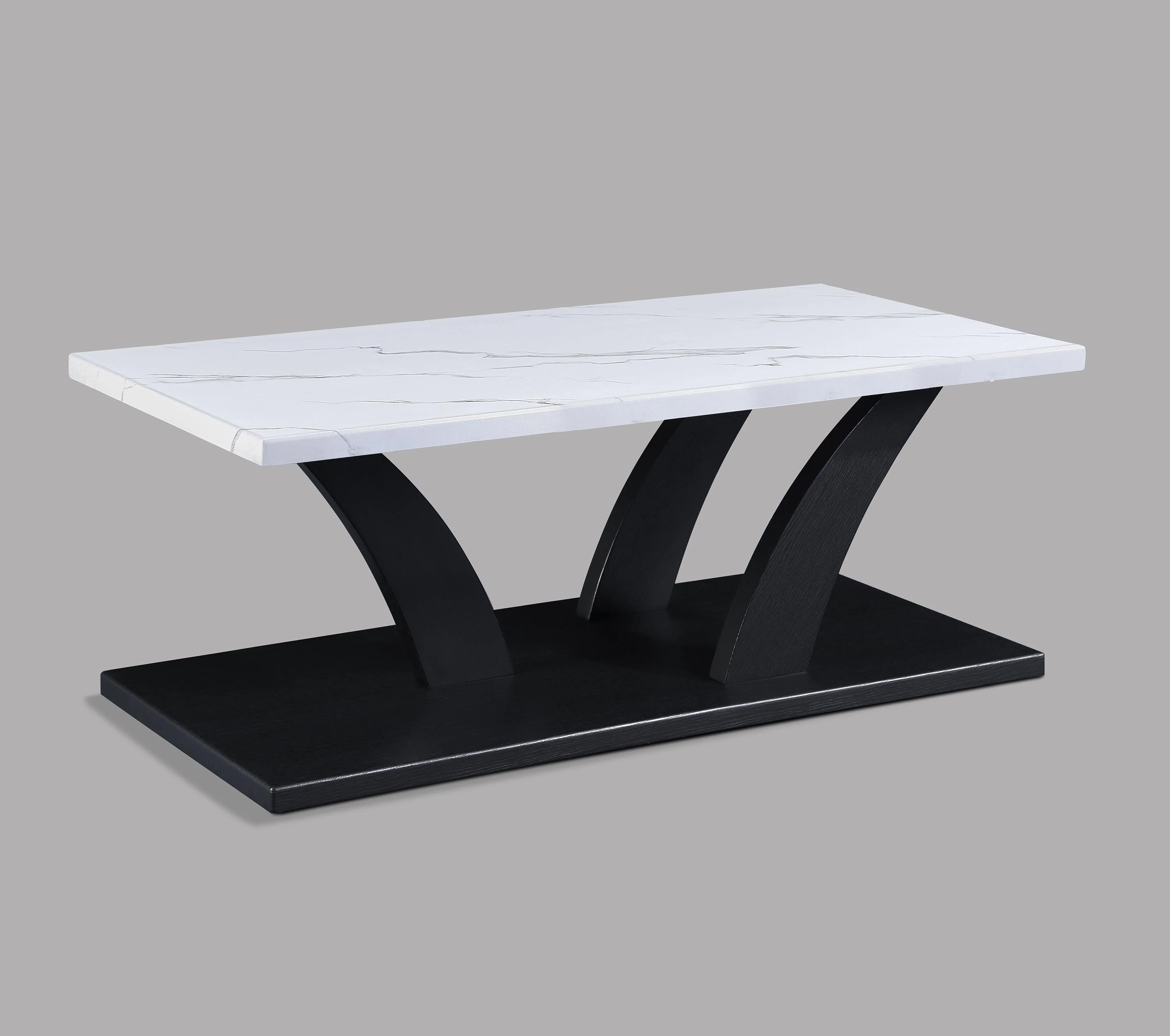 Zion White Black Marble Top Cocktail Coffee Table - Image 2